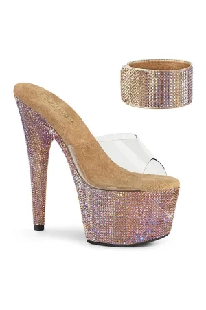 BEJEWELED-712RS Exotic Sandal | Rose Gold Vinyl