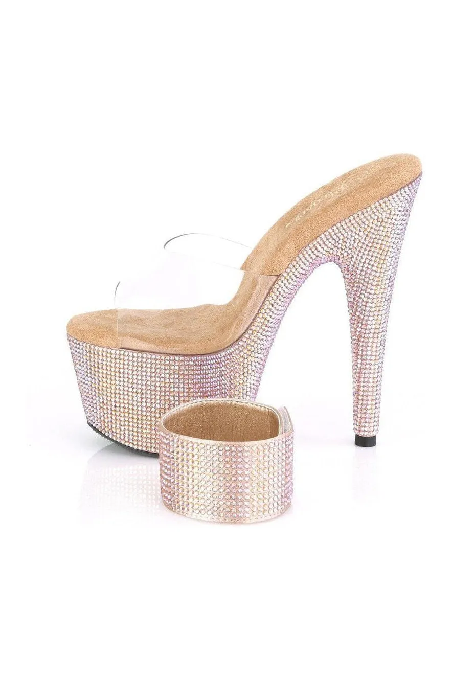 BEJEWELED-712RS Sandal | Clear Vinyl