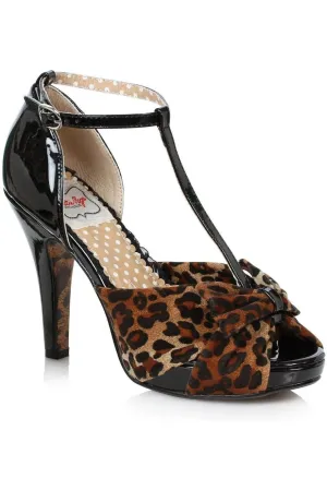 Bettie Page Bessie Vintage Pump  | Black Faux Leather