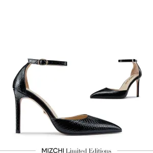 *BIANCA LIZARD - classic ankle strap pumps