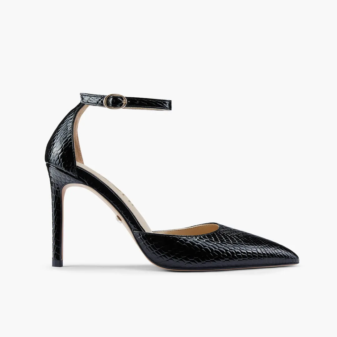 *BIANCA LIZARD - classic ankle strap pumps