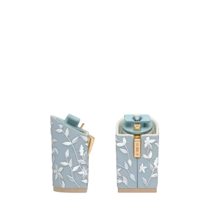 Block Heel Kit 4 Baby Blue Floral Embroidery