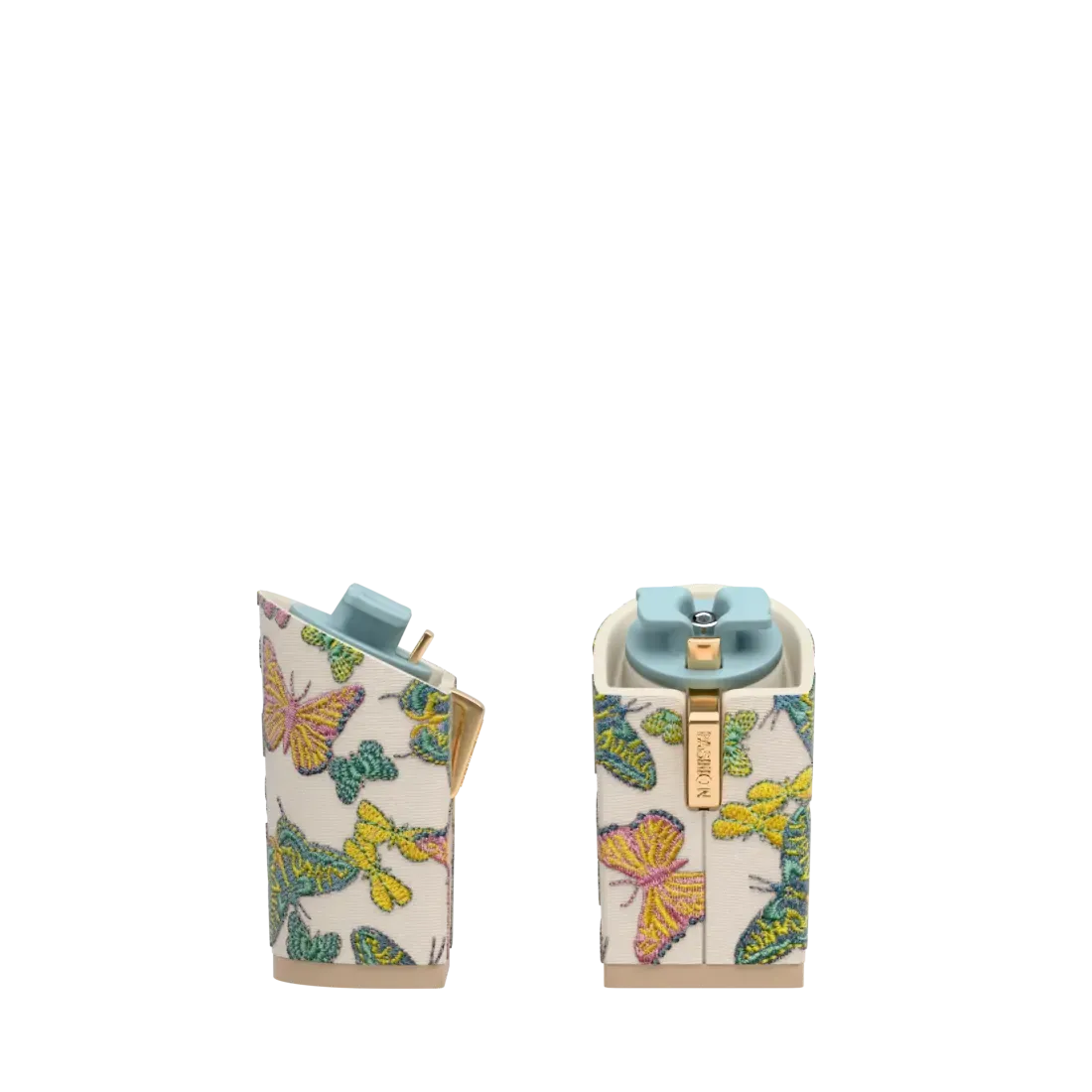 Block Heel Kit 4 Ivory Butterfly Embroidery