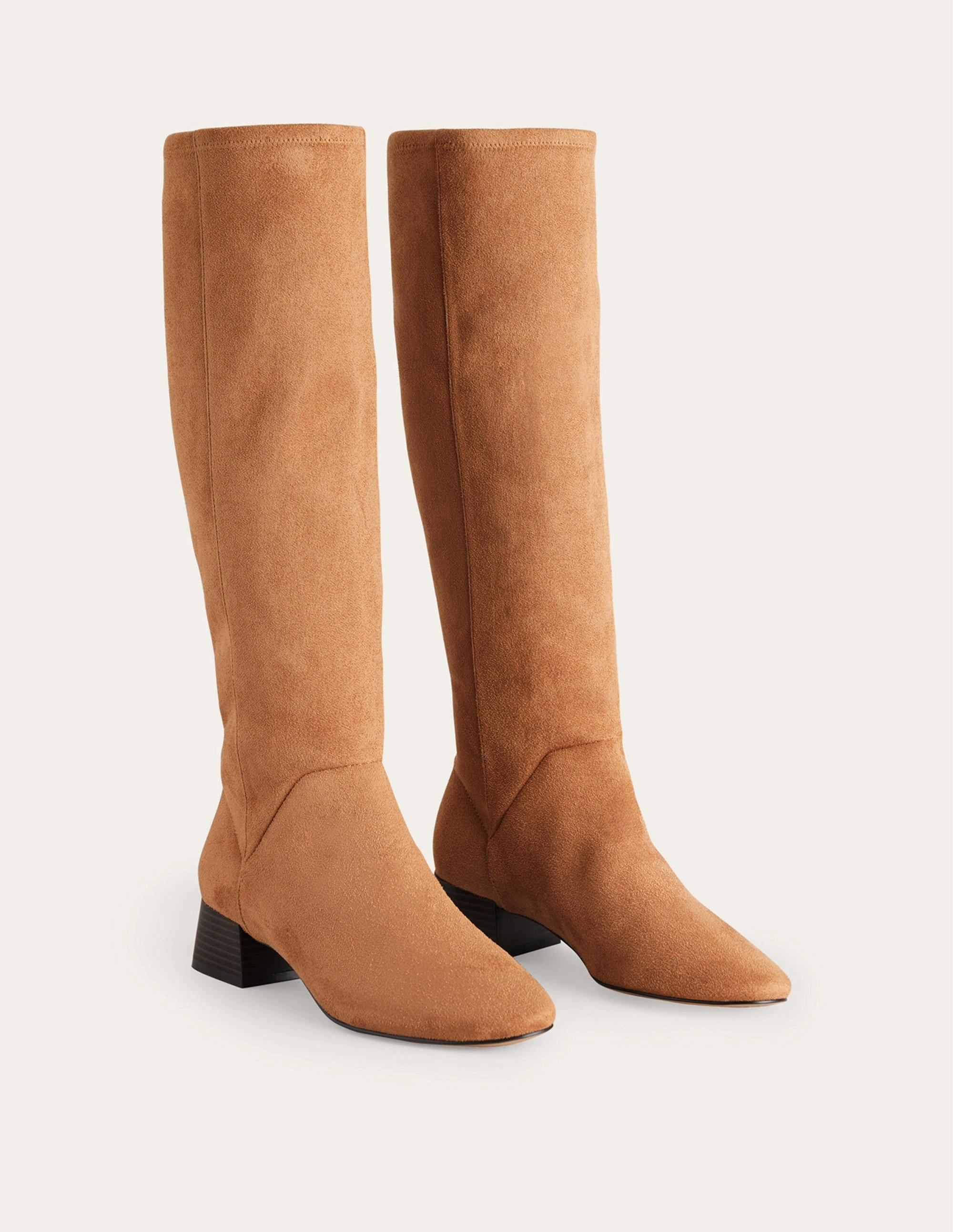 Cara Flat Stretch Knee Boots-Acorn