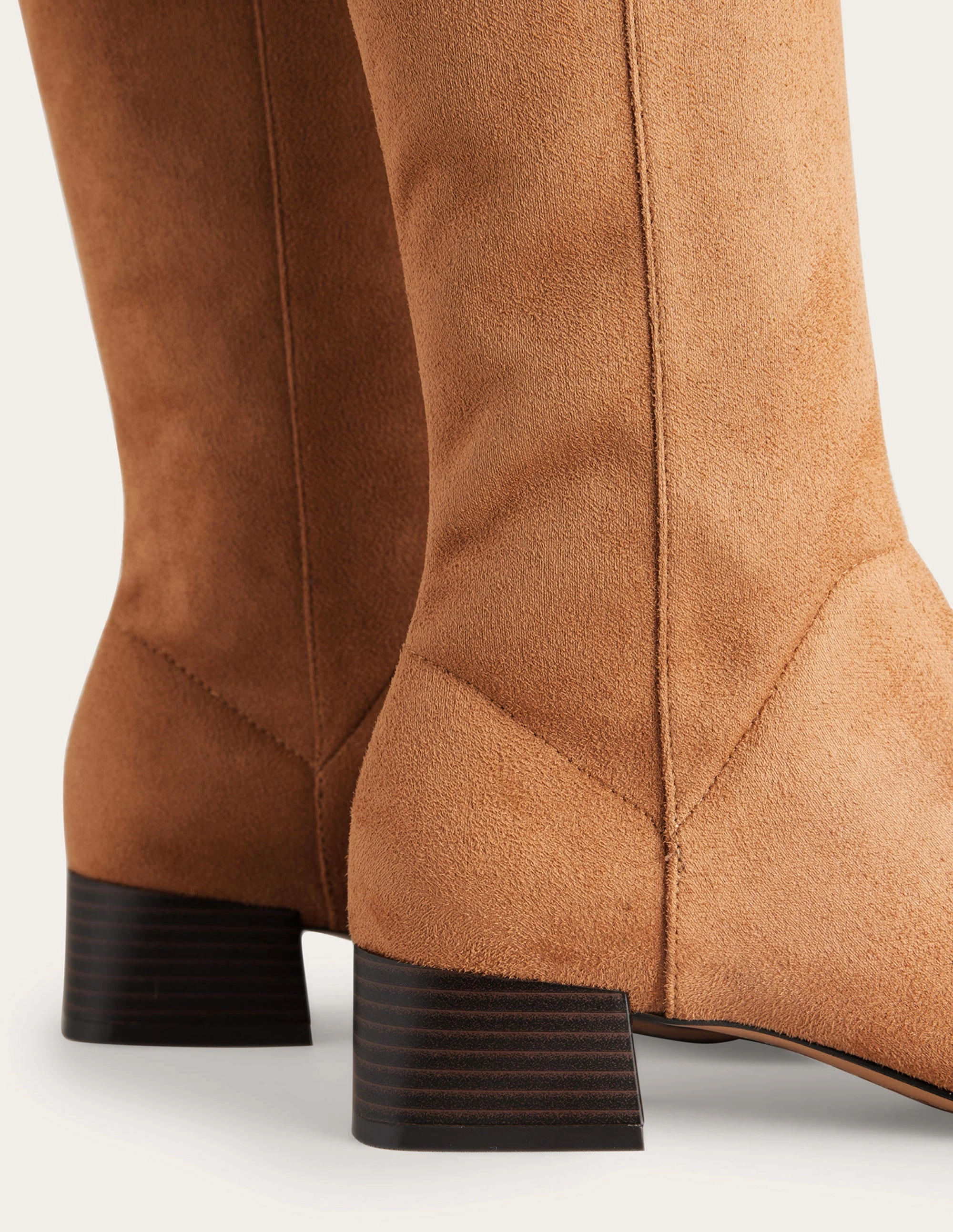 Cara Flat Stretch Knee Boots-Acorn