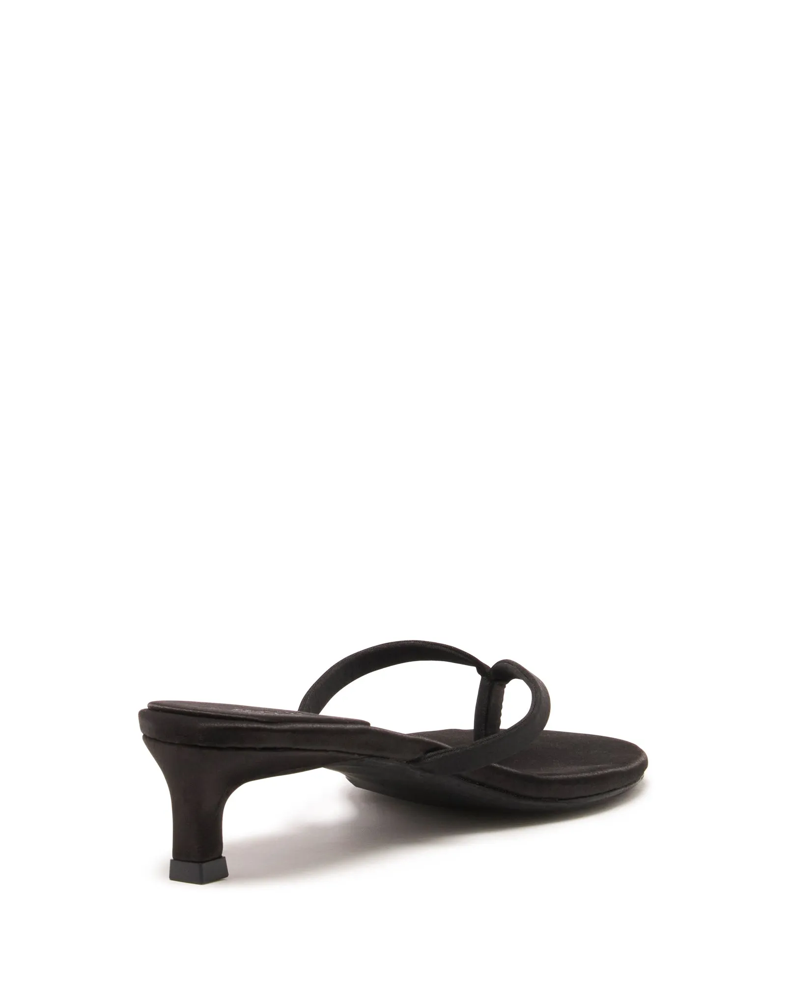 Carrie Thong Heel Black Satin