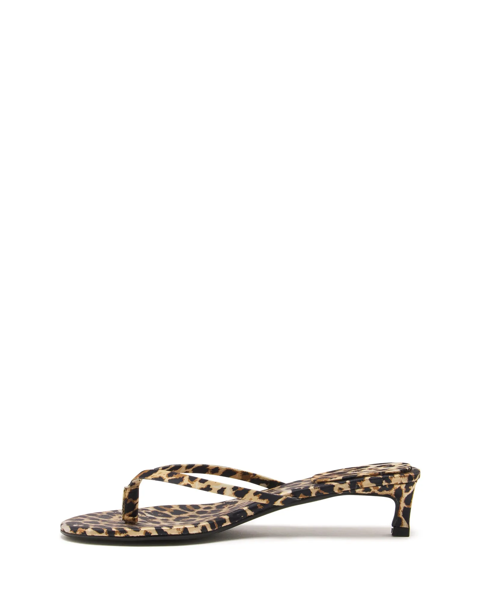 Carrie Thong Heel  Leopard Satin