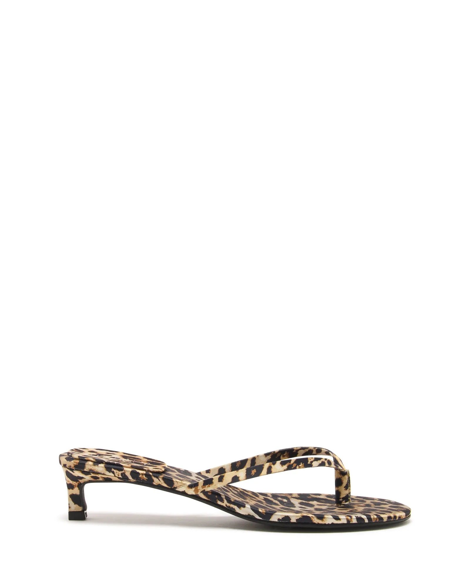Carrie Thong Heel  Leopard Satin
