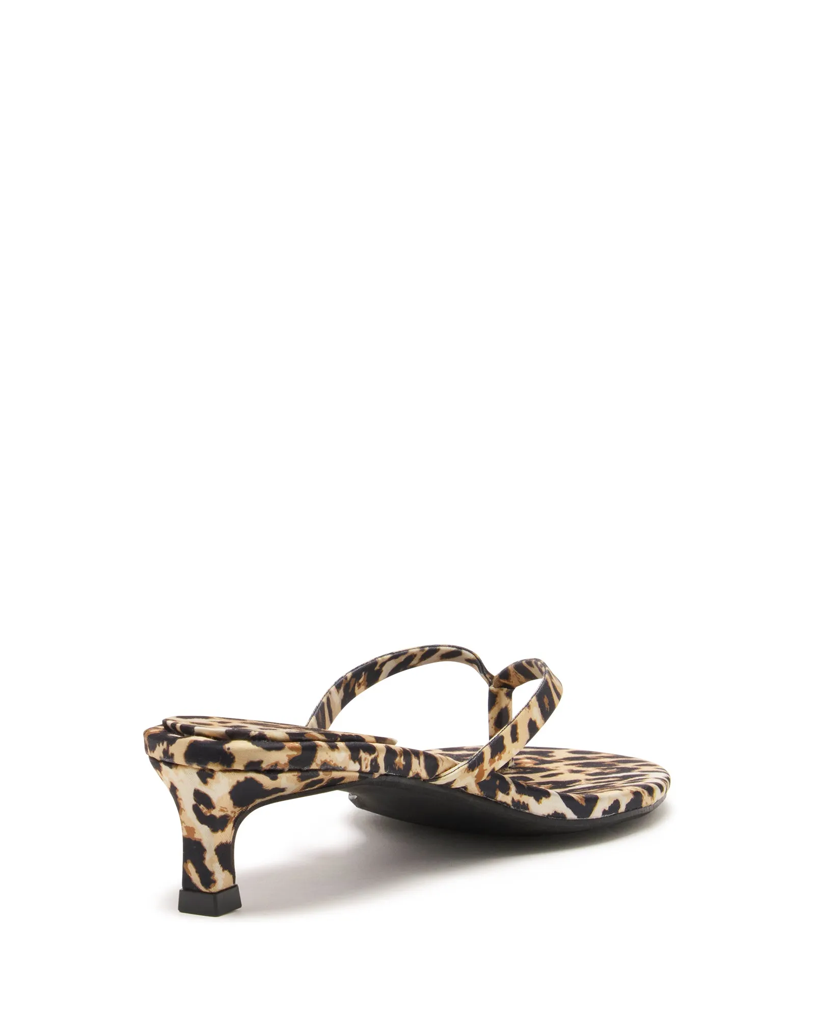Carrie Thong Heel  Leopard Satin
