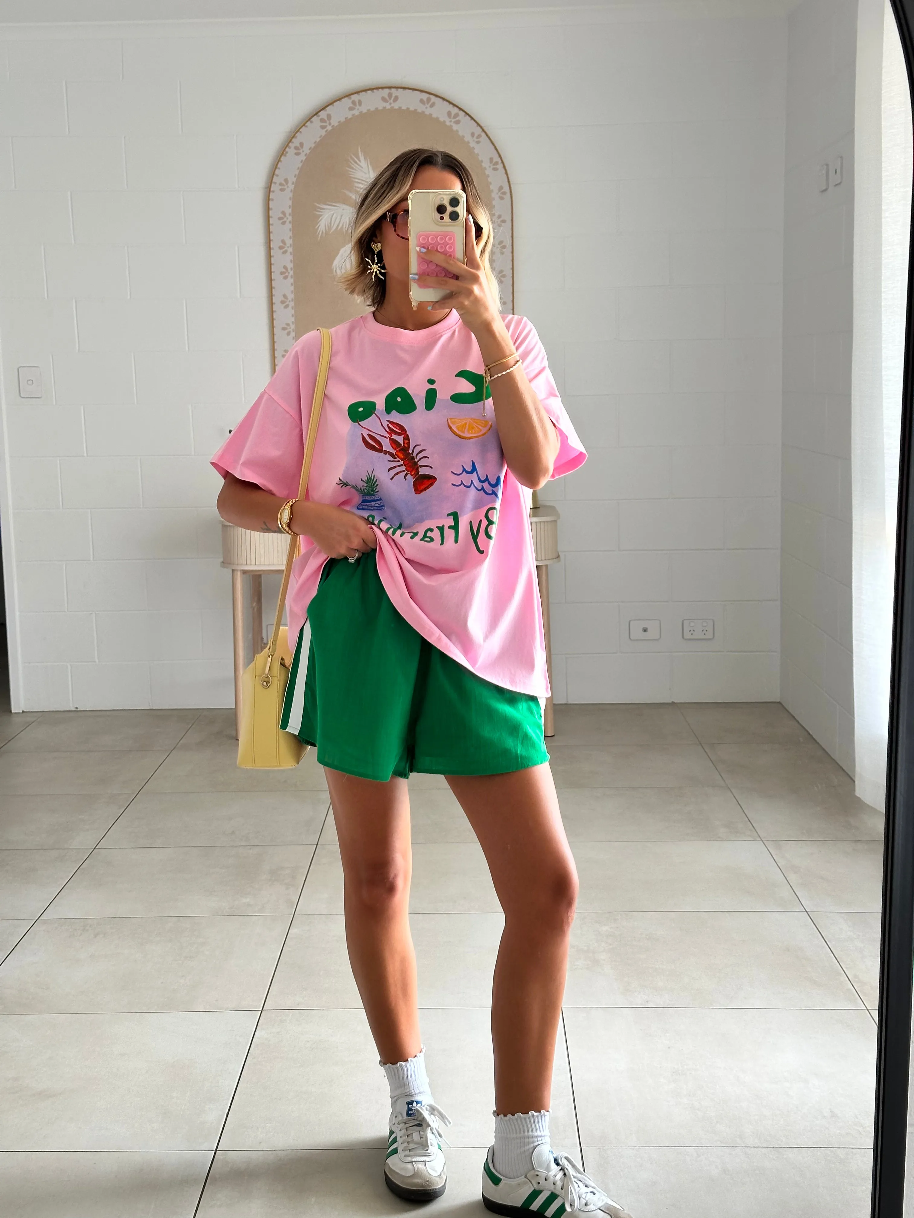 Ciao By Frankie Top and Shorts Set - Pink/Green