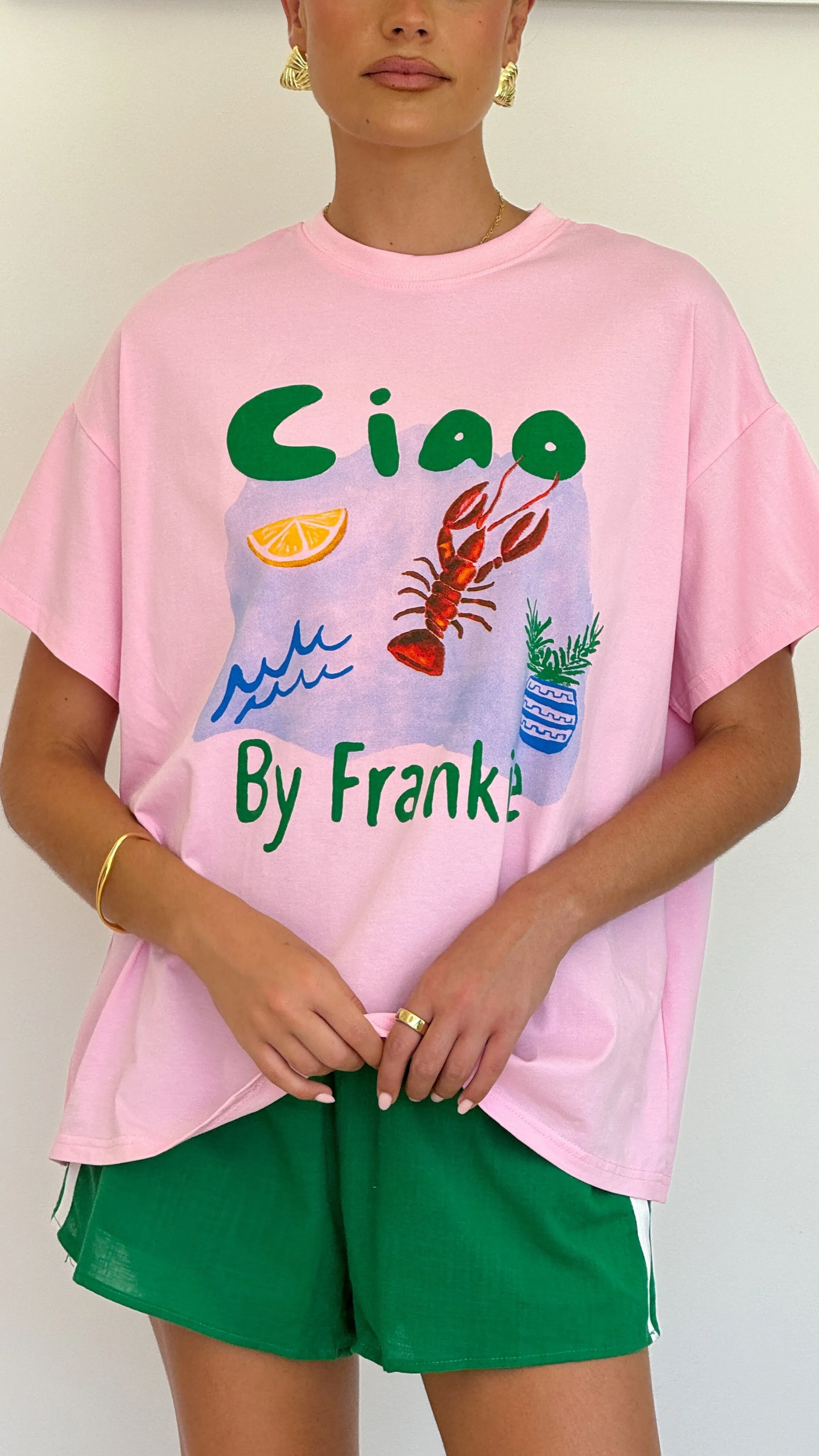 Ciao By Frankie Top and Shorts Set - Pink/Green