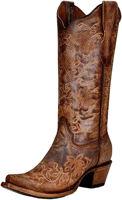 Circle G by Corral Ladies Western Embroidery Brown Boots L2038