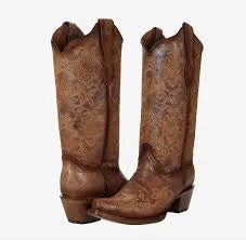 Circle G by Corral Ladies Western Embroidery Brown Boots L2038