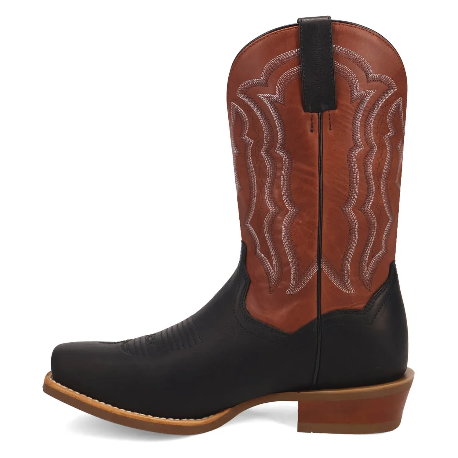 Dan Post Mens Creed Black/Red Leather Cowboy Boots 10 EW