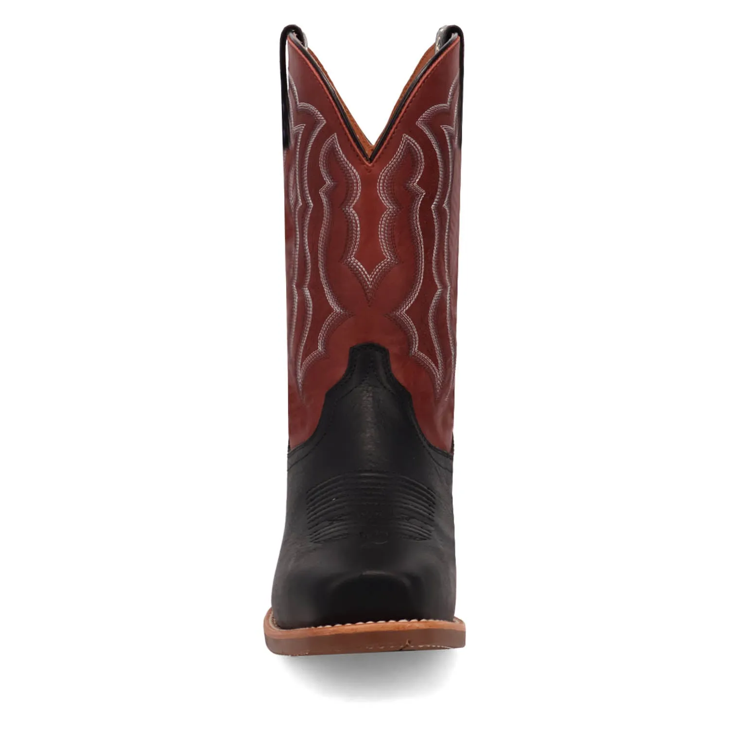 Dan Post Mens Creed Black/Red Leather Cowboy Boots 10 EW