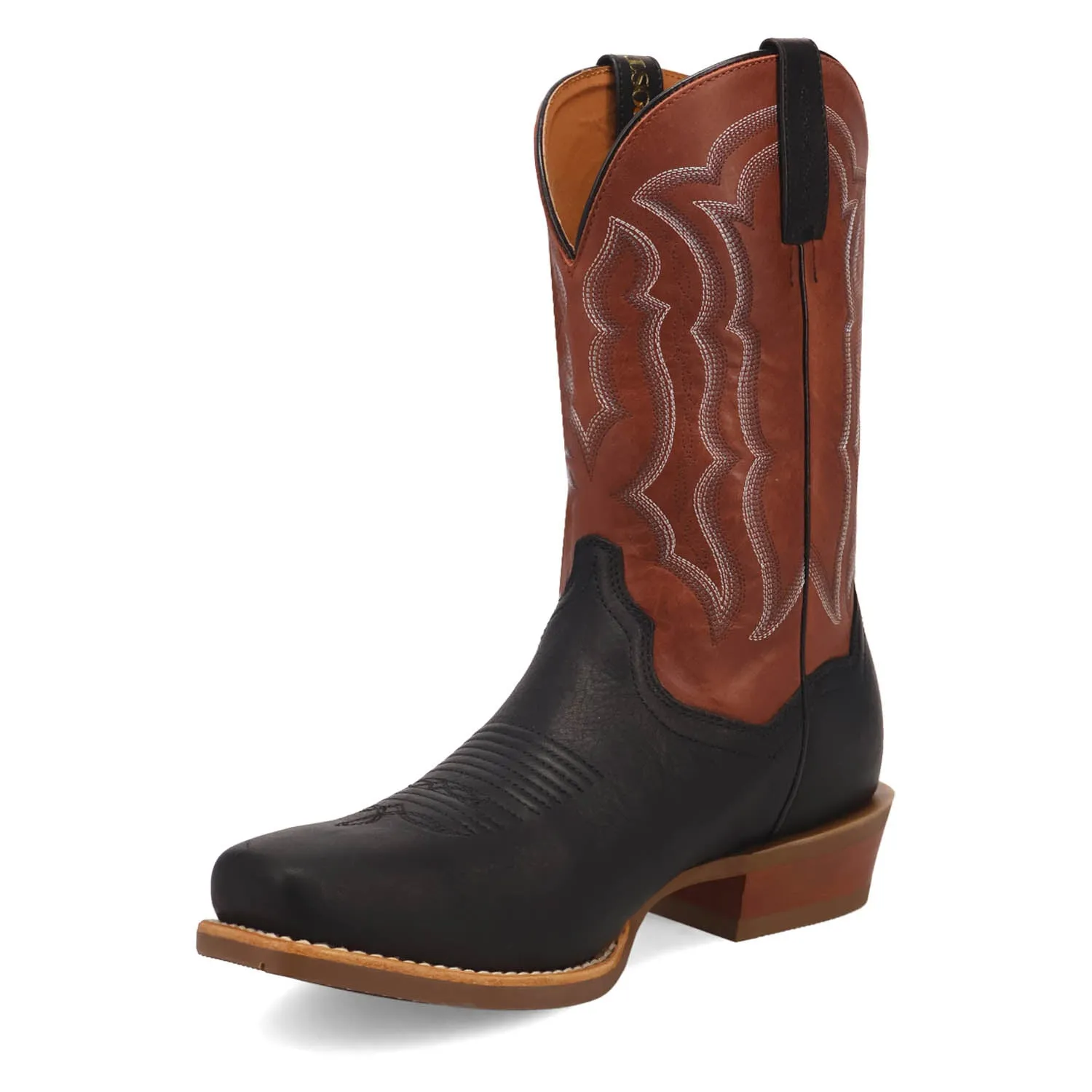 Dan Post Mens Creed Black/Red Leather Cowboy Boots 10 EW