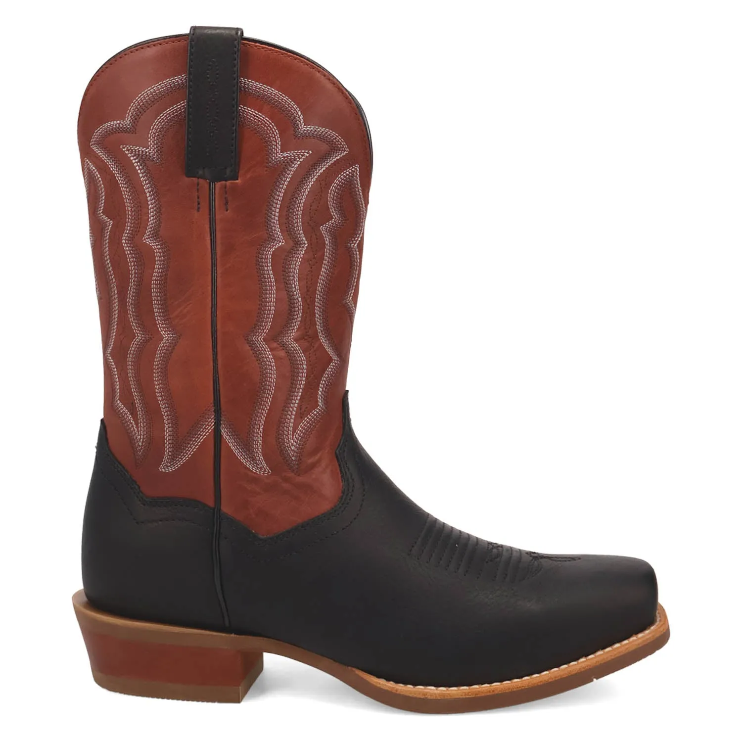 Dan Post Mens Creed Black/Red Leather Cowboy Boots 10 EW