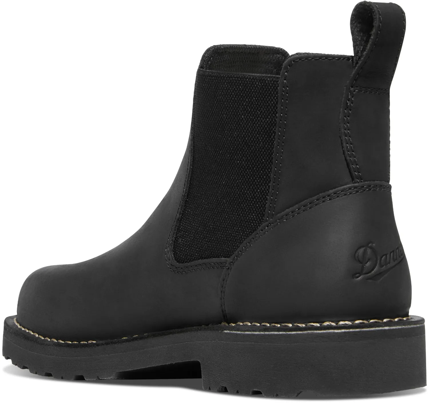 Danner Mens Bull Run Chelsea Black Leather Work Boots
