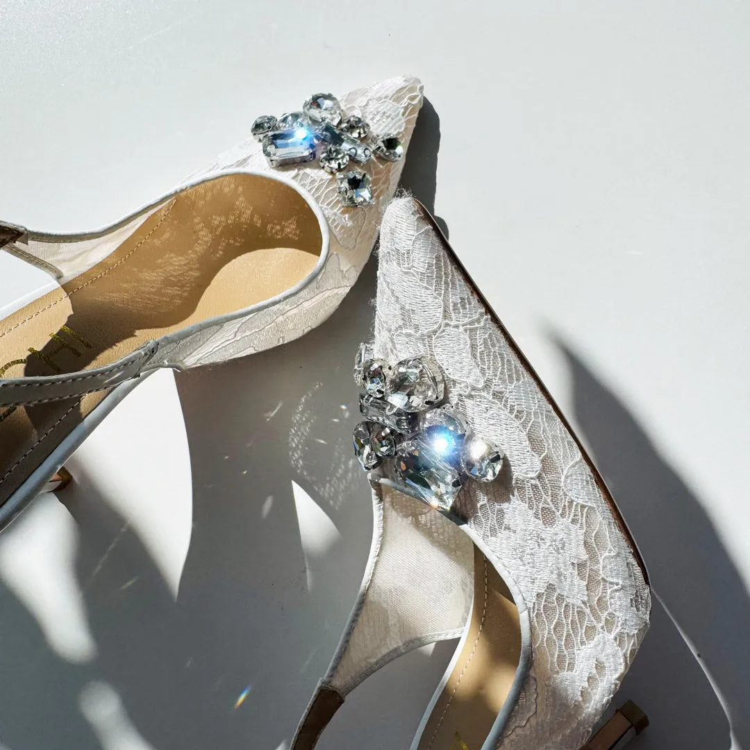 *DIAMOND- black lace slingback