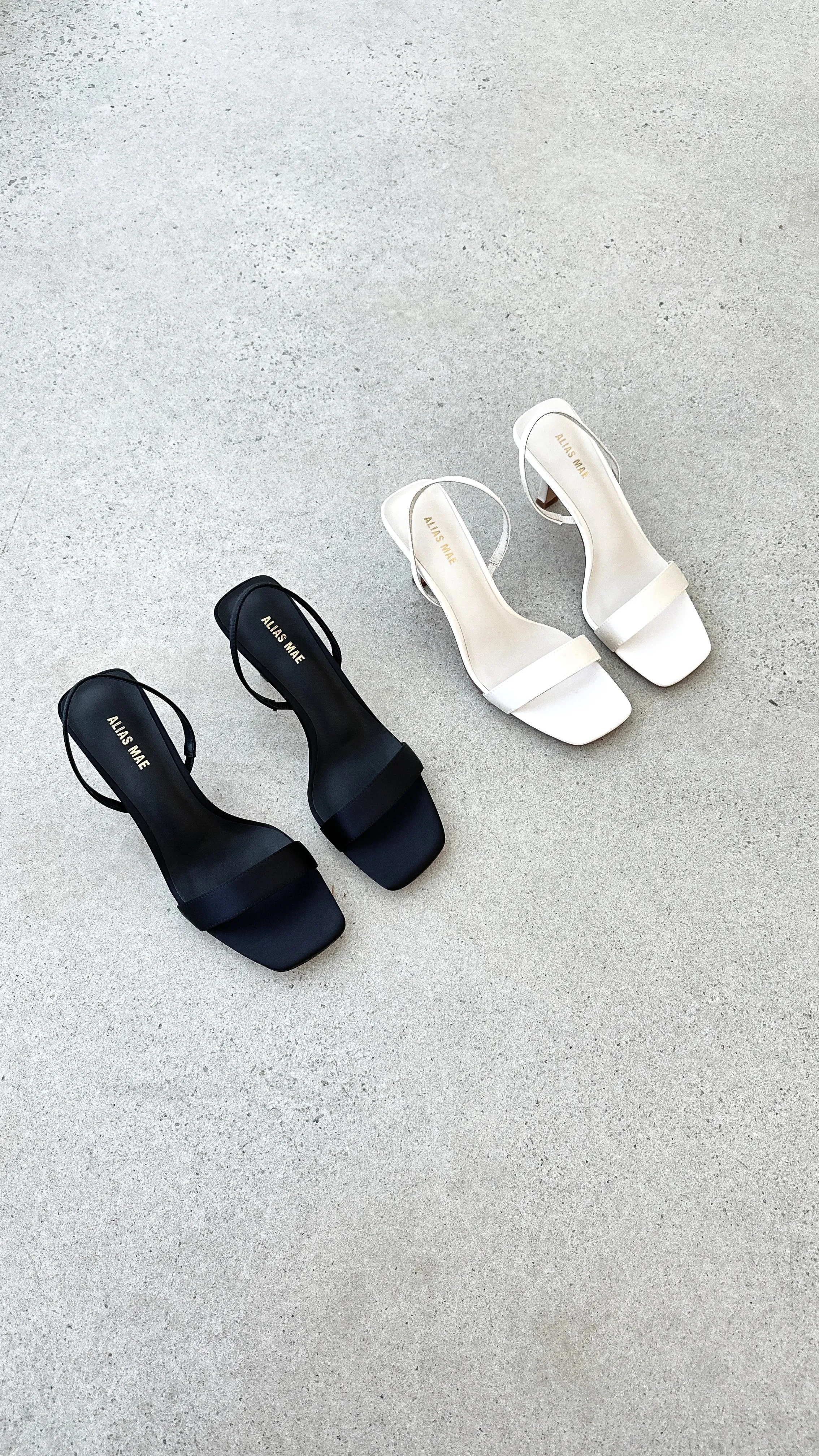 Emerson Heel - Bone Satin