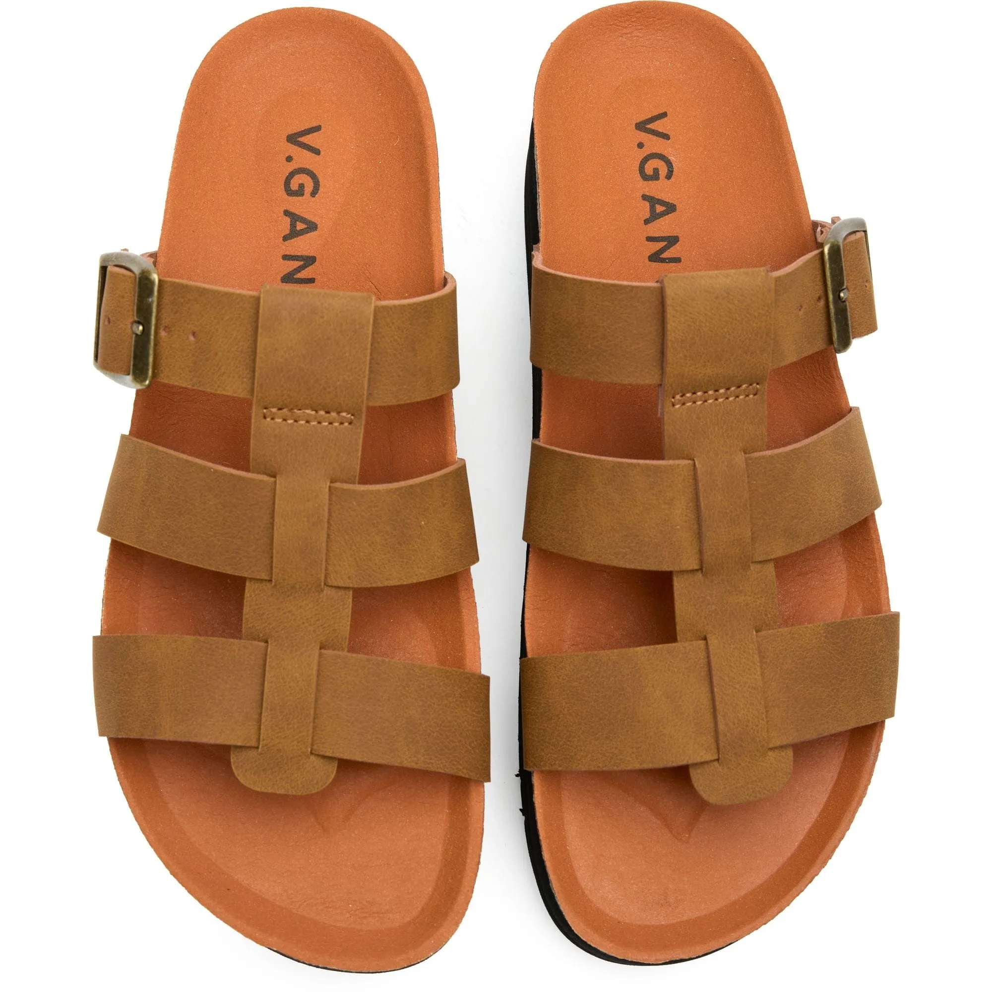 Fig Women's Vegan Suede Slide Footbed Sandals | Tan
