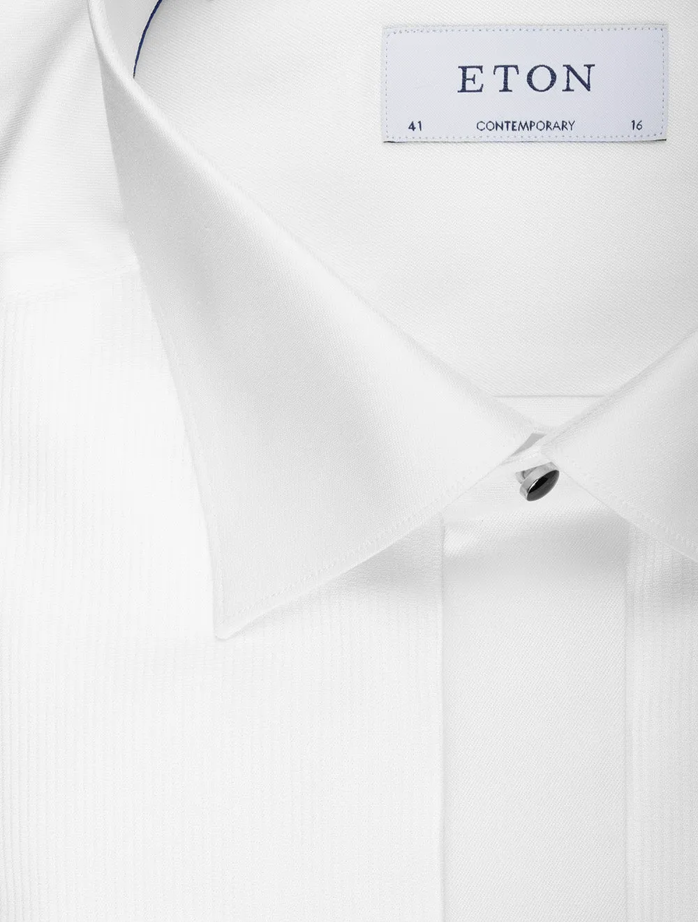 Fine Plisse Bib Contemporary Fit Dress Shirt White
