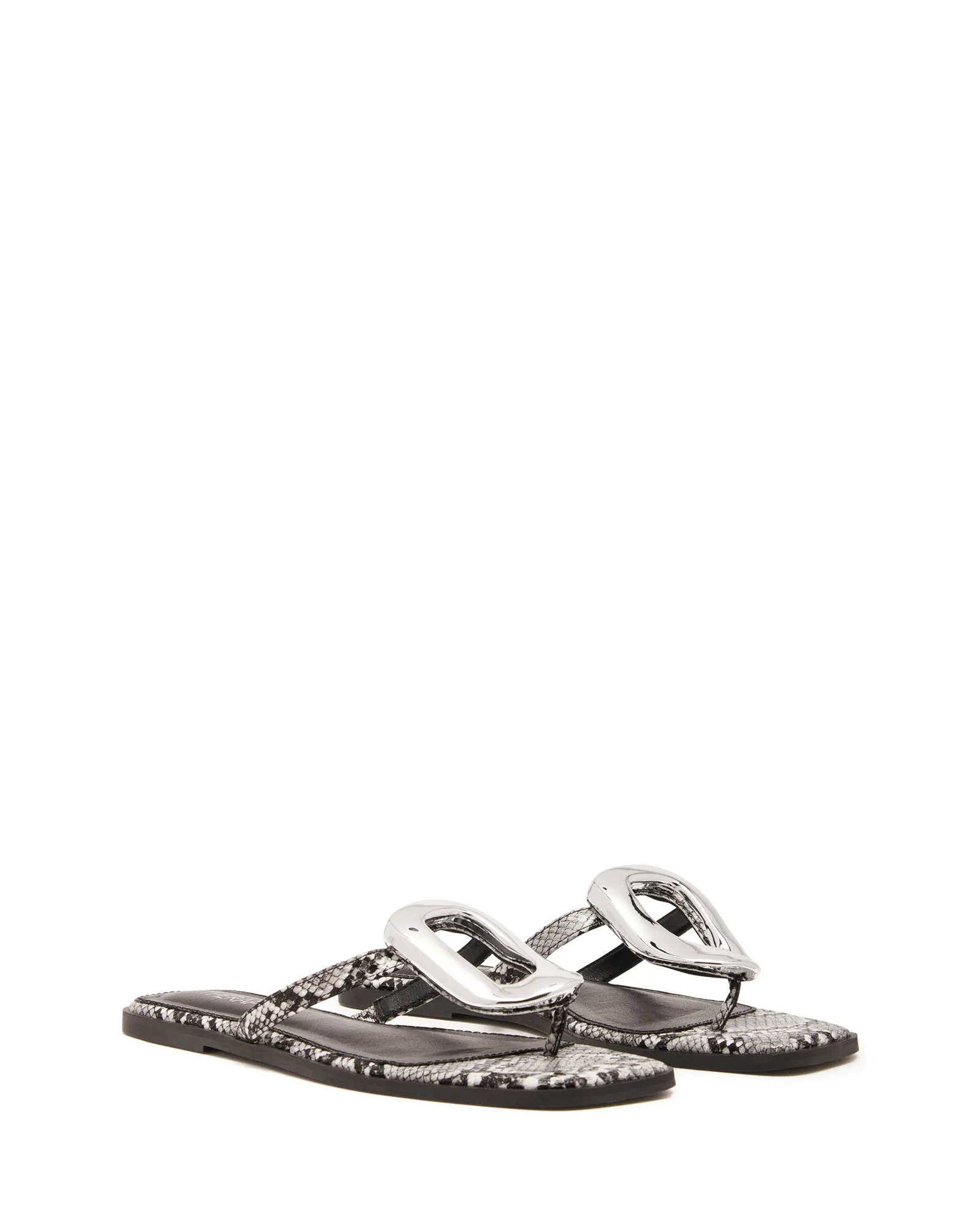 Guild Thong Sandal Black/White Snake