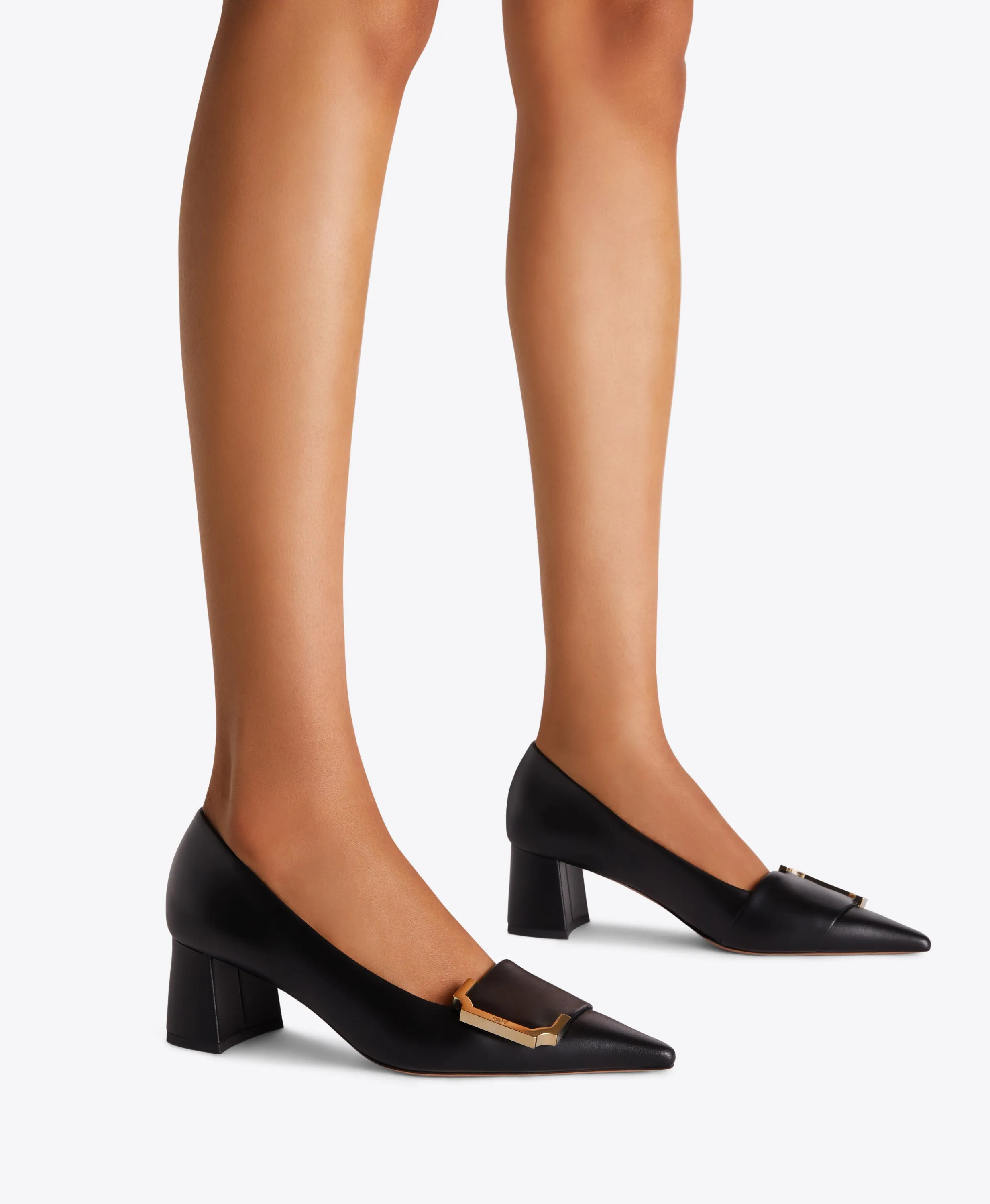 Hayes 45 Black Leather Pumps