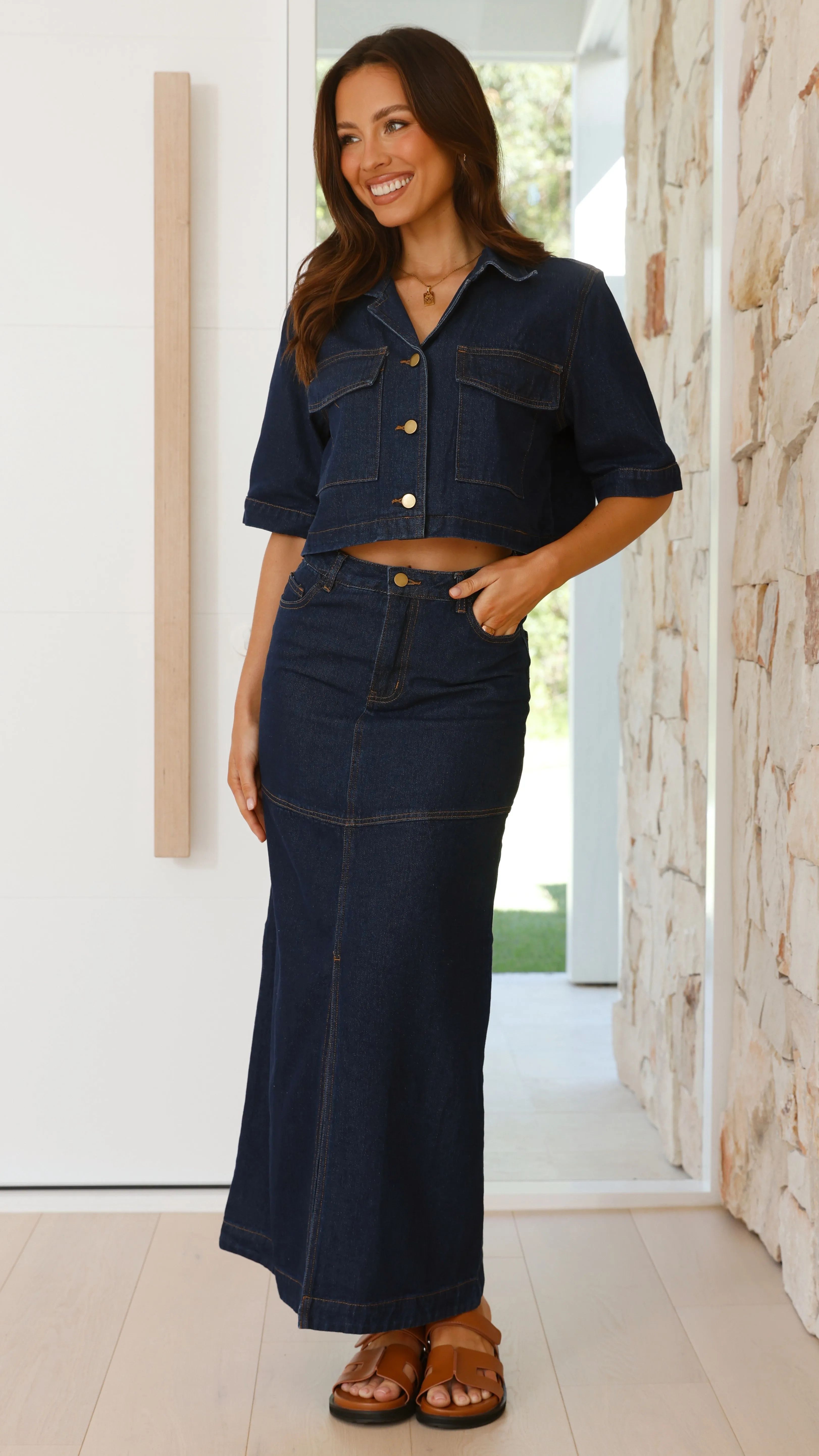 Kaili Maxi Skirt - Indigo Denim