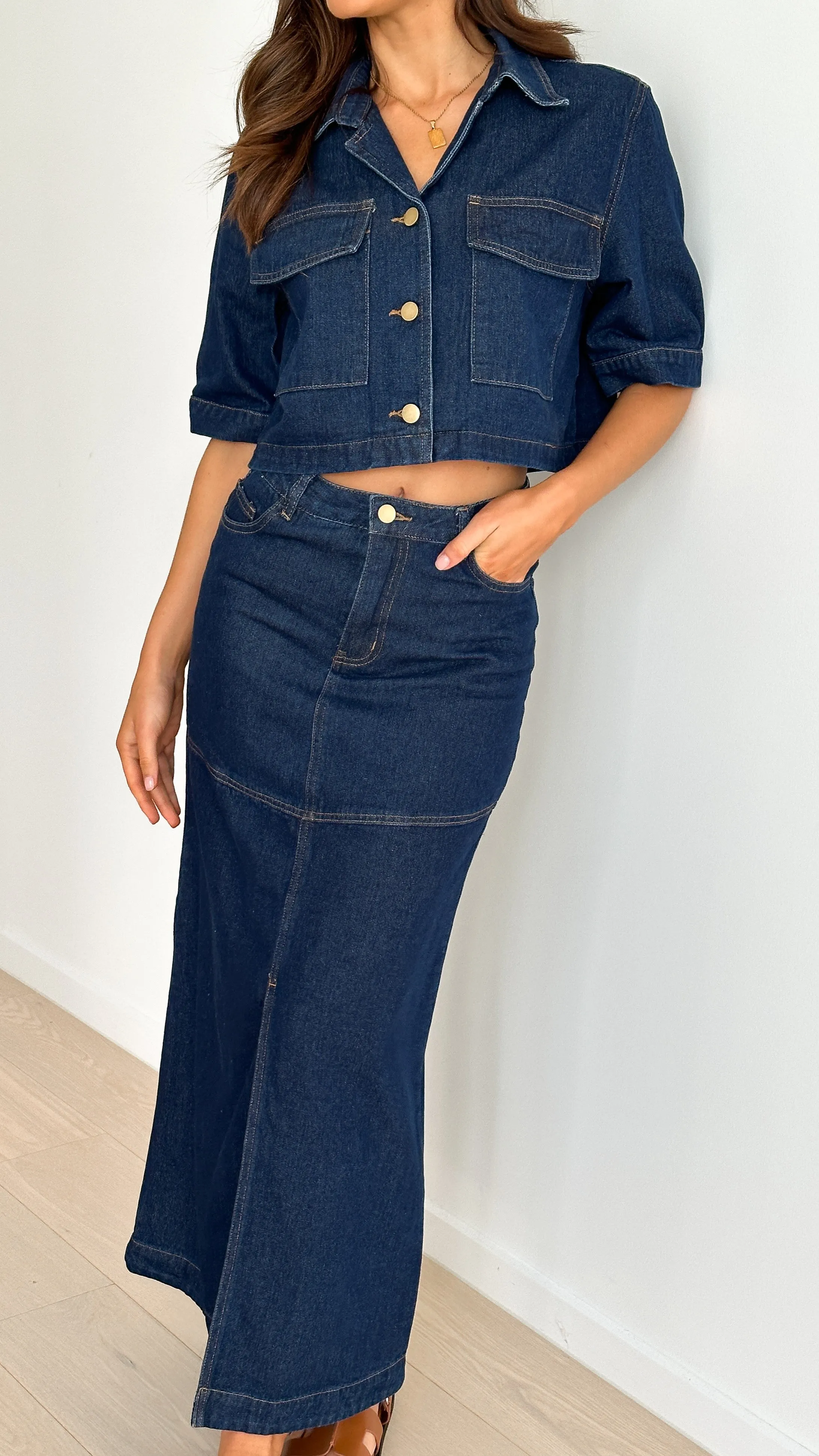 Kaili Maxi Skirt - Indigo Denim