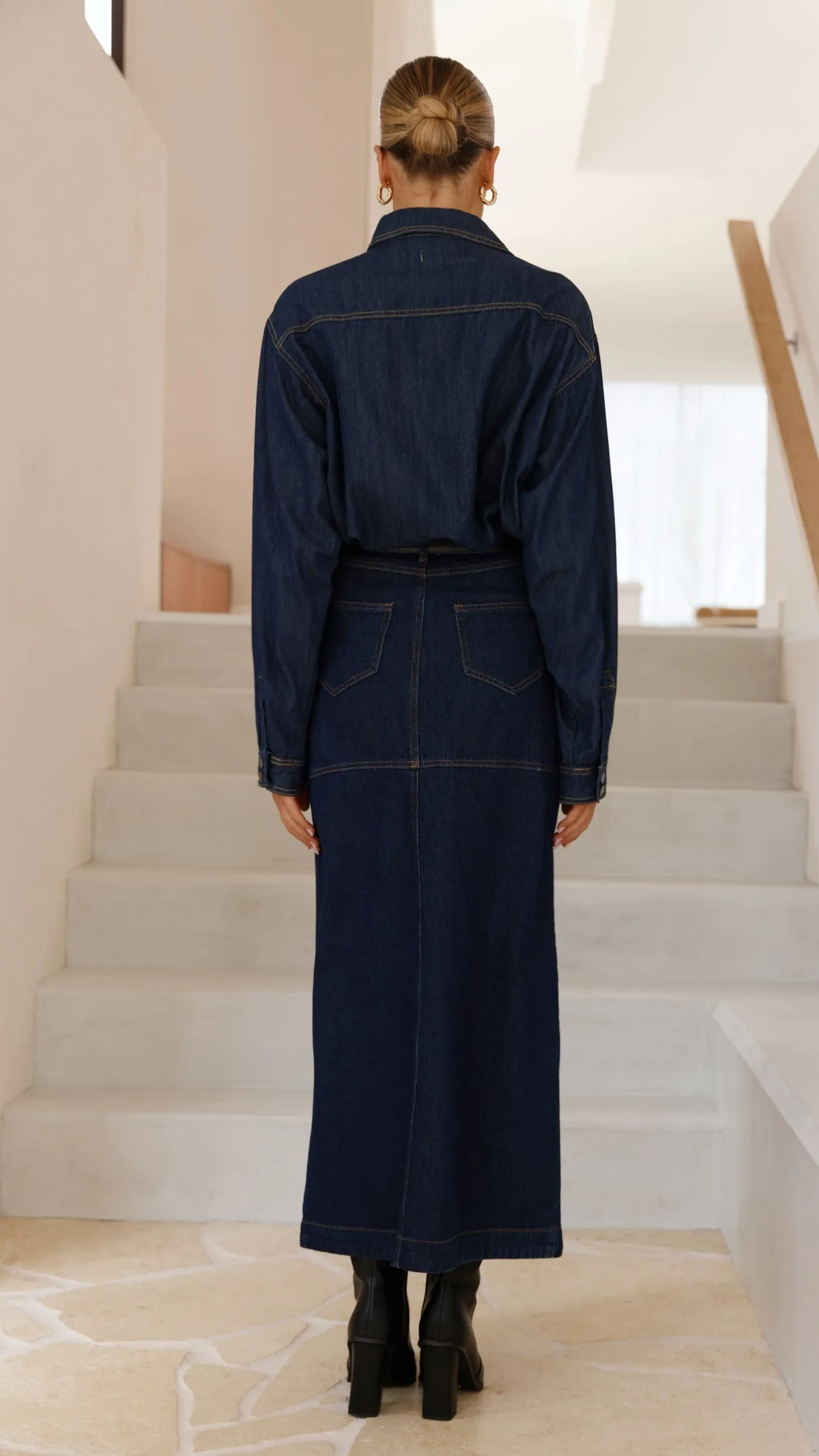 Kaili Maxi Skirt - Indigo Denim