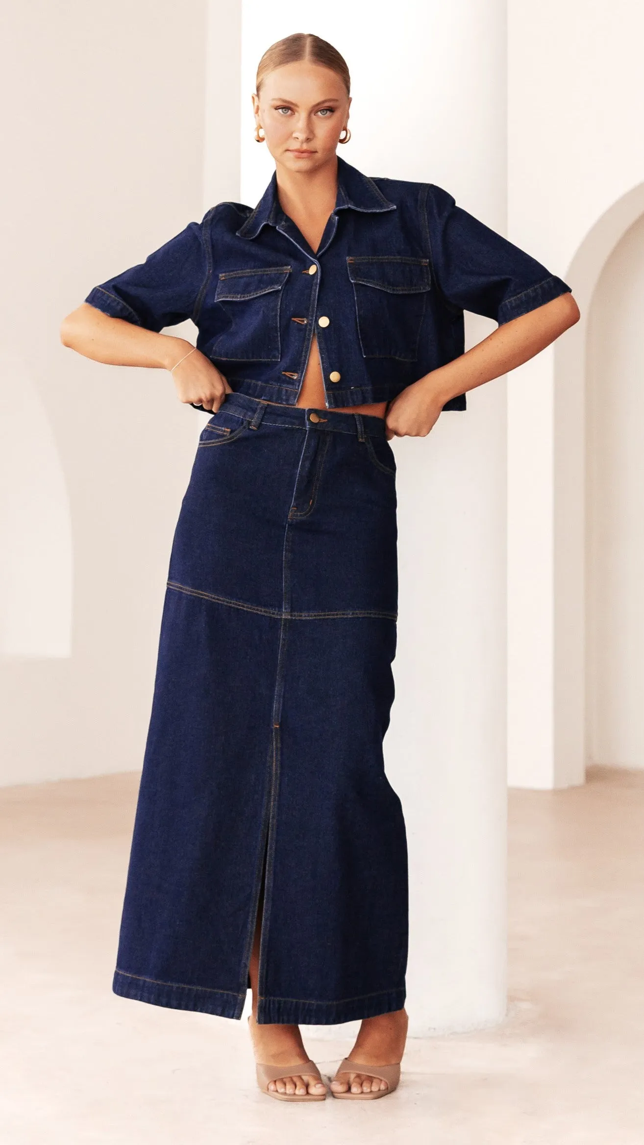 Kaili Maxi Skirt - Indigo Denim