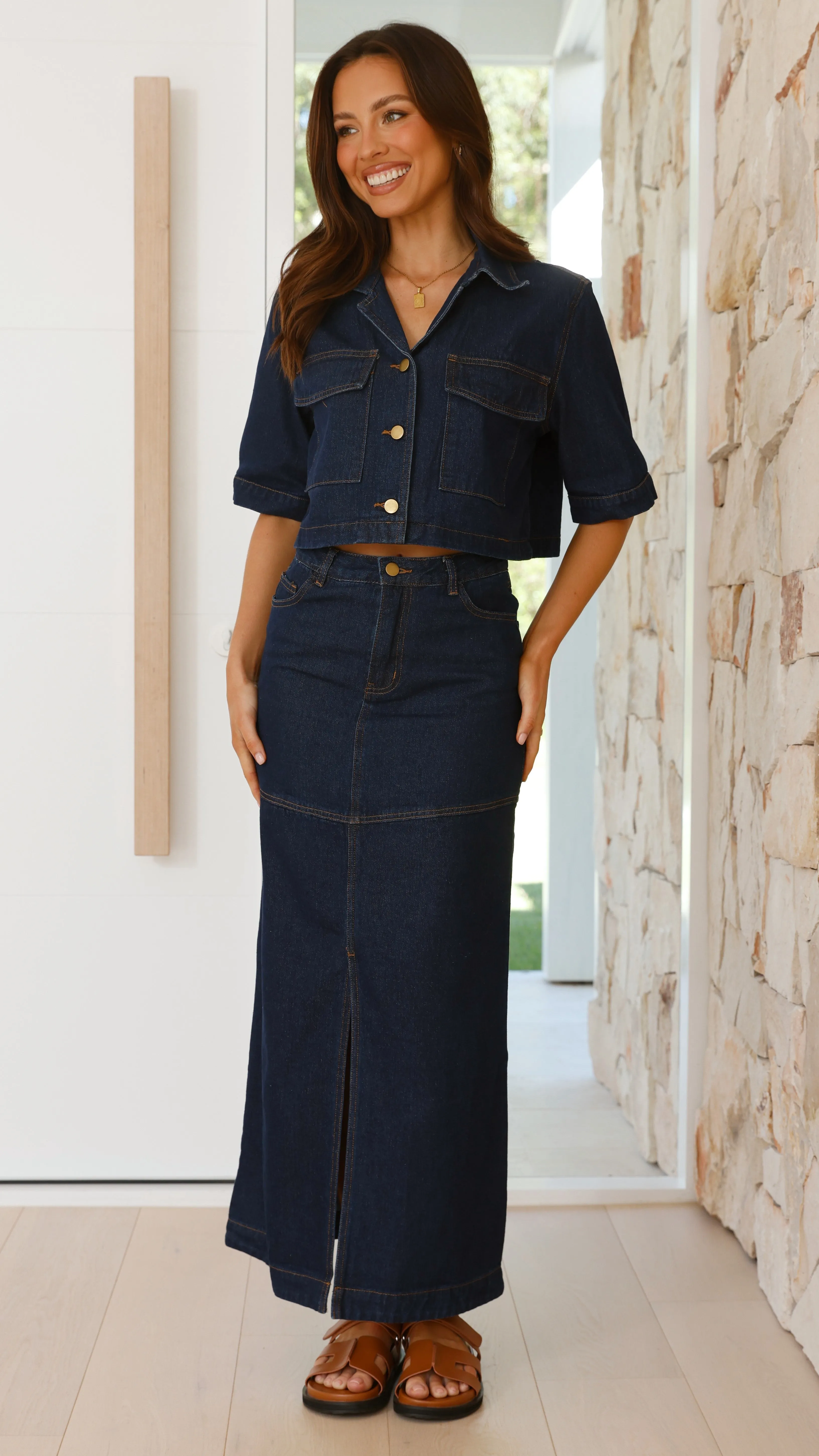 Kaili Maxi Skirt - Indigo Denim