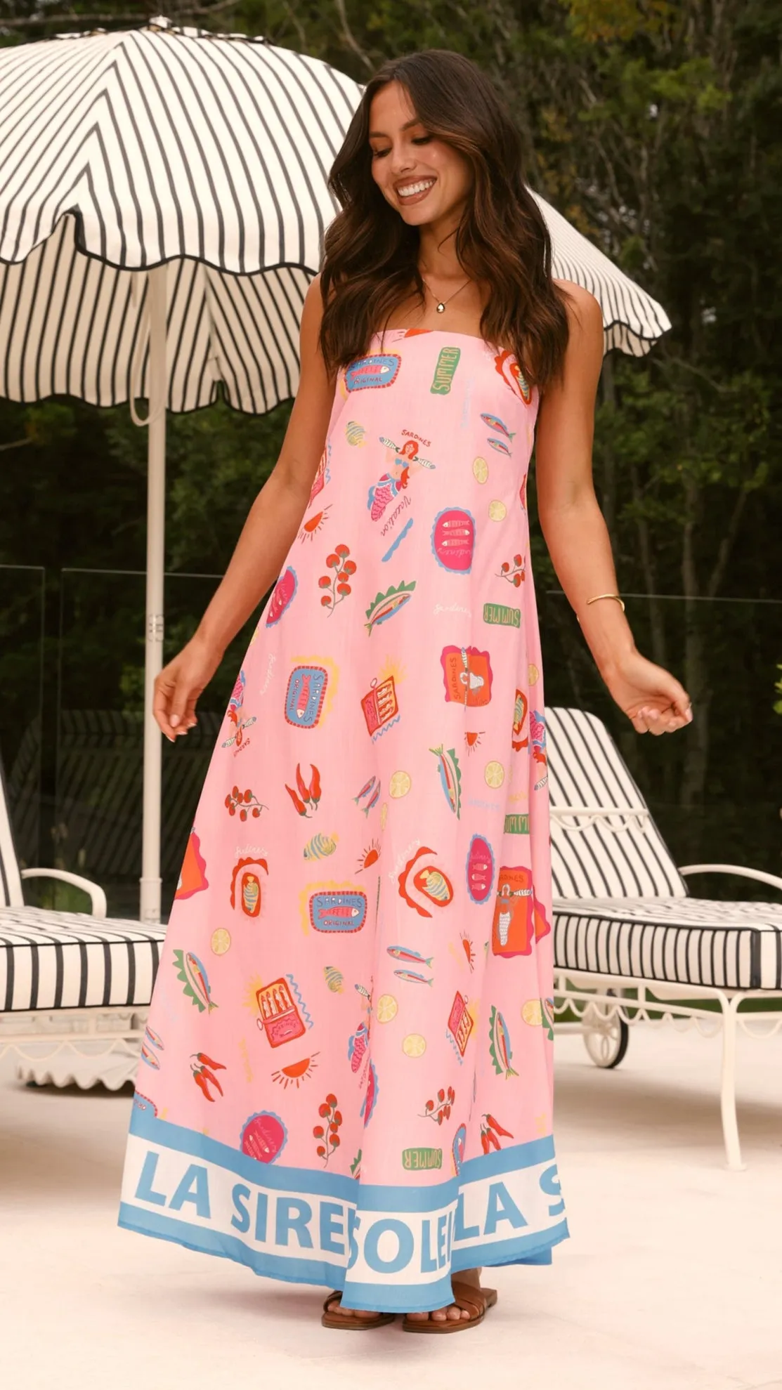 La Sirena Strapless Maxi Dress - Pink Soleil