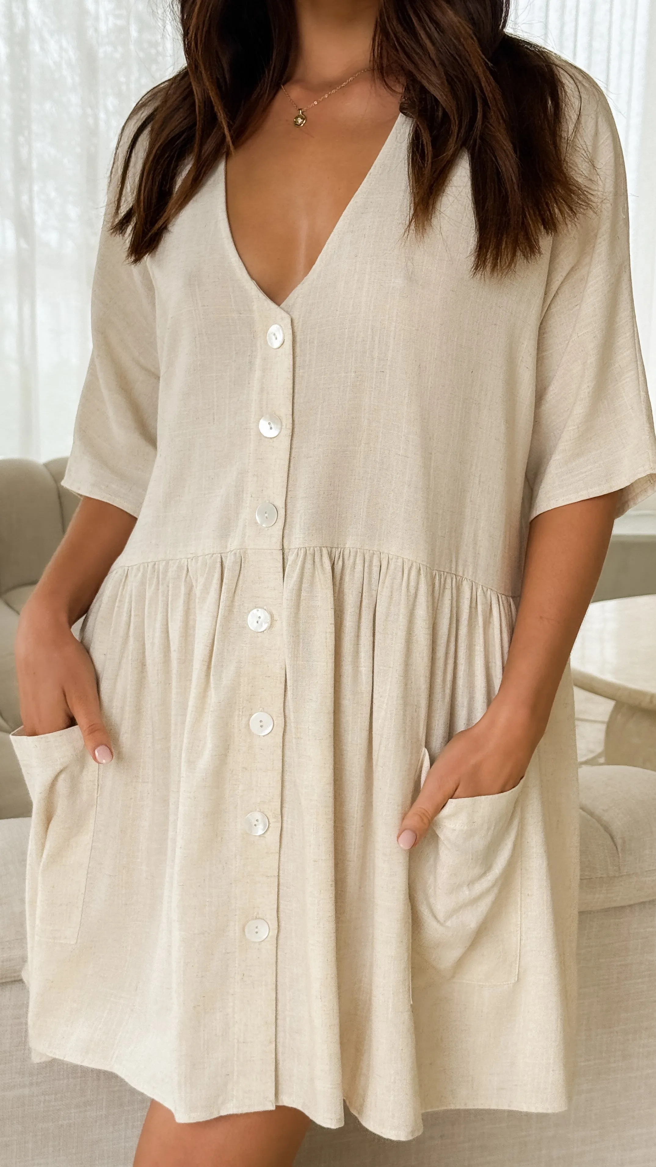 Leah Mini Dress - Natural