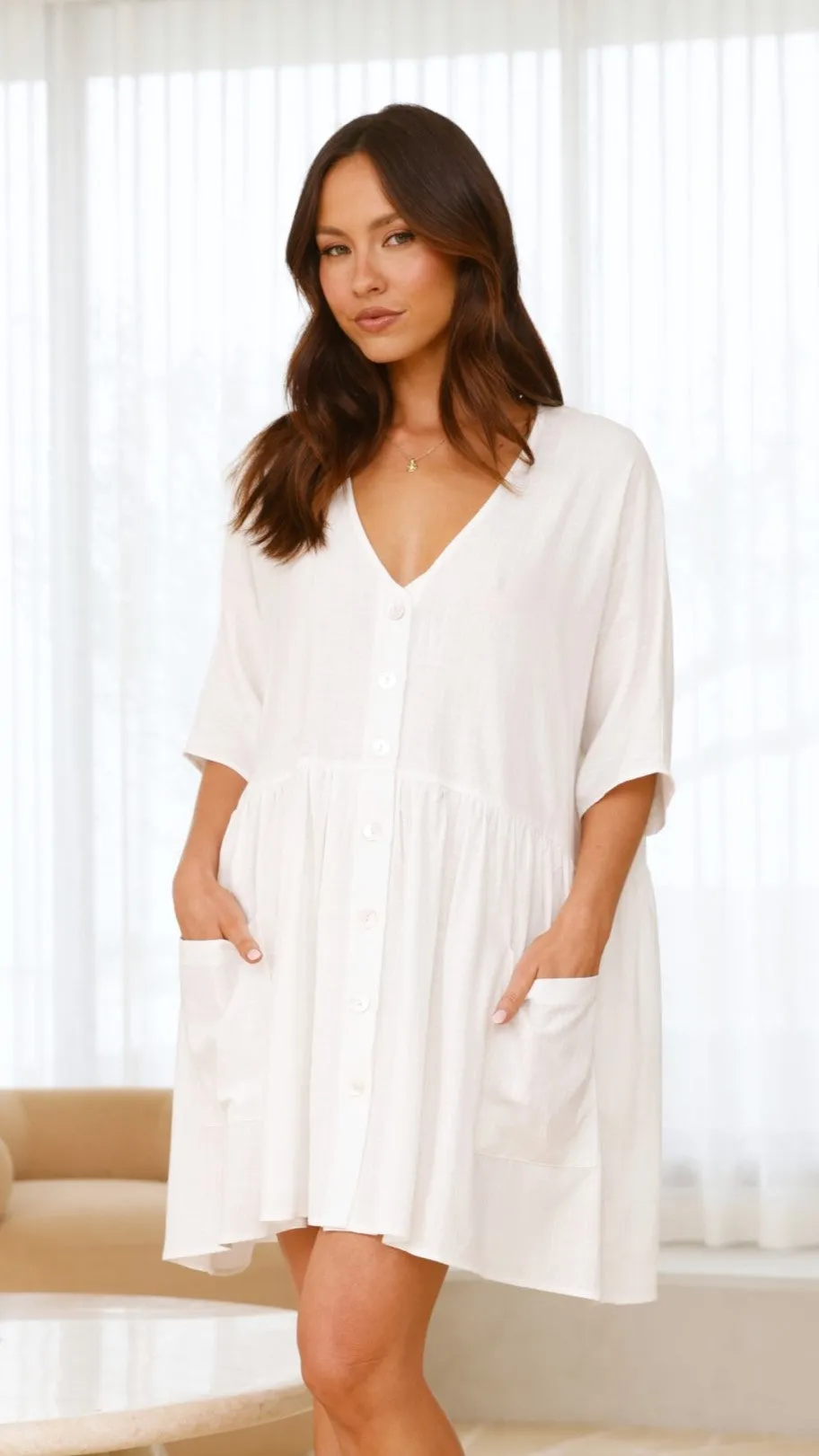 Leah Mini Dress - White