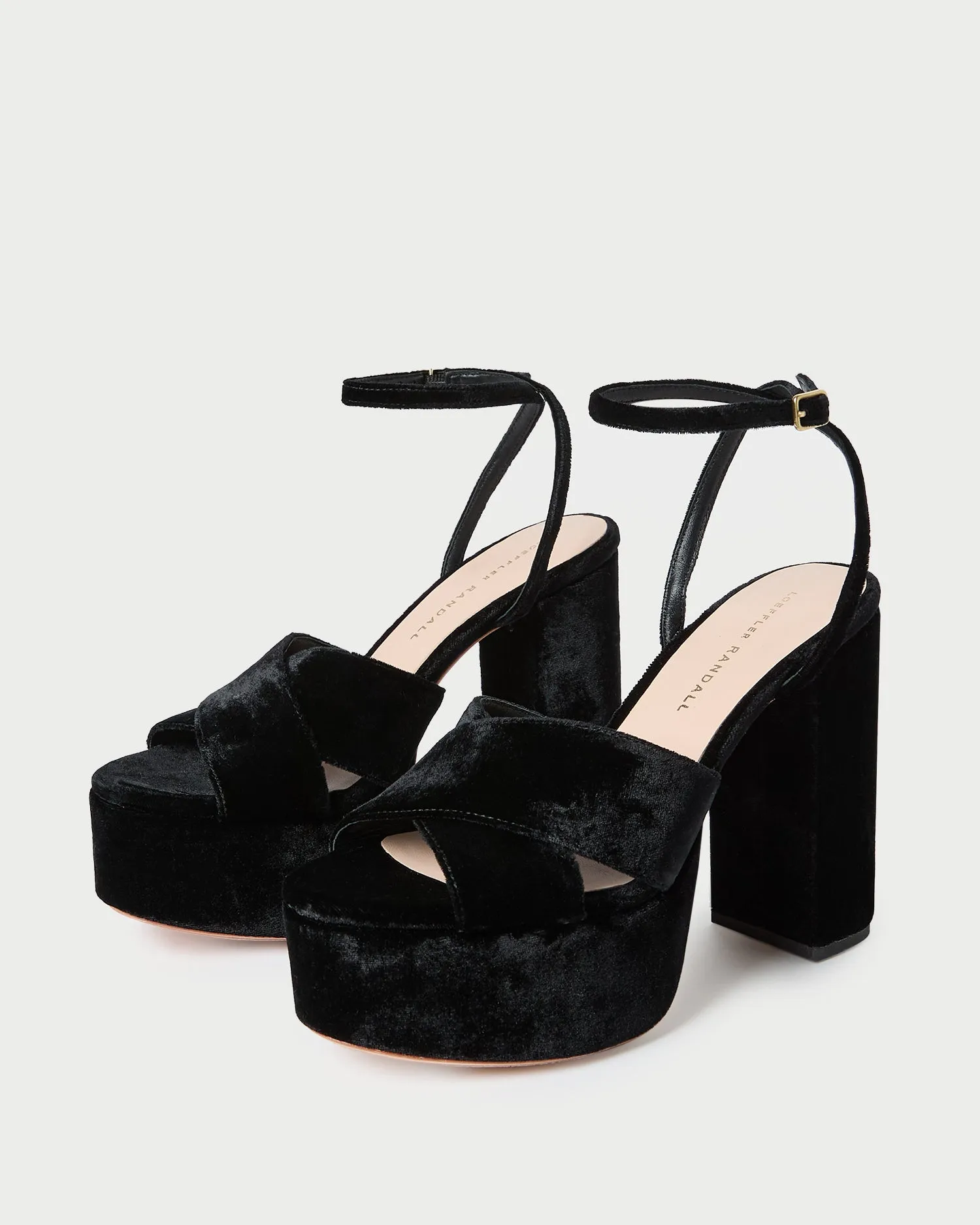 Loretta Black Velvet Platform Sandal