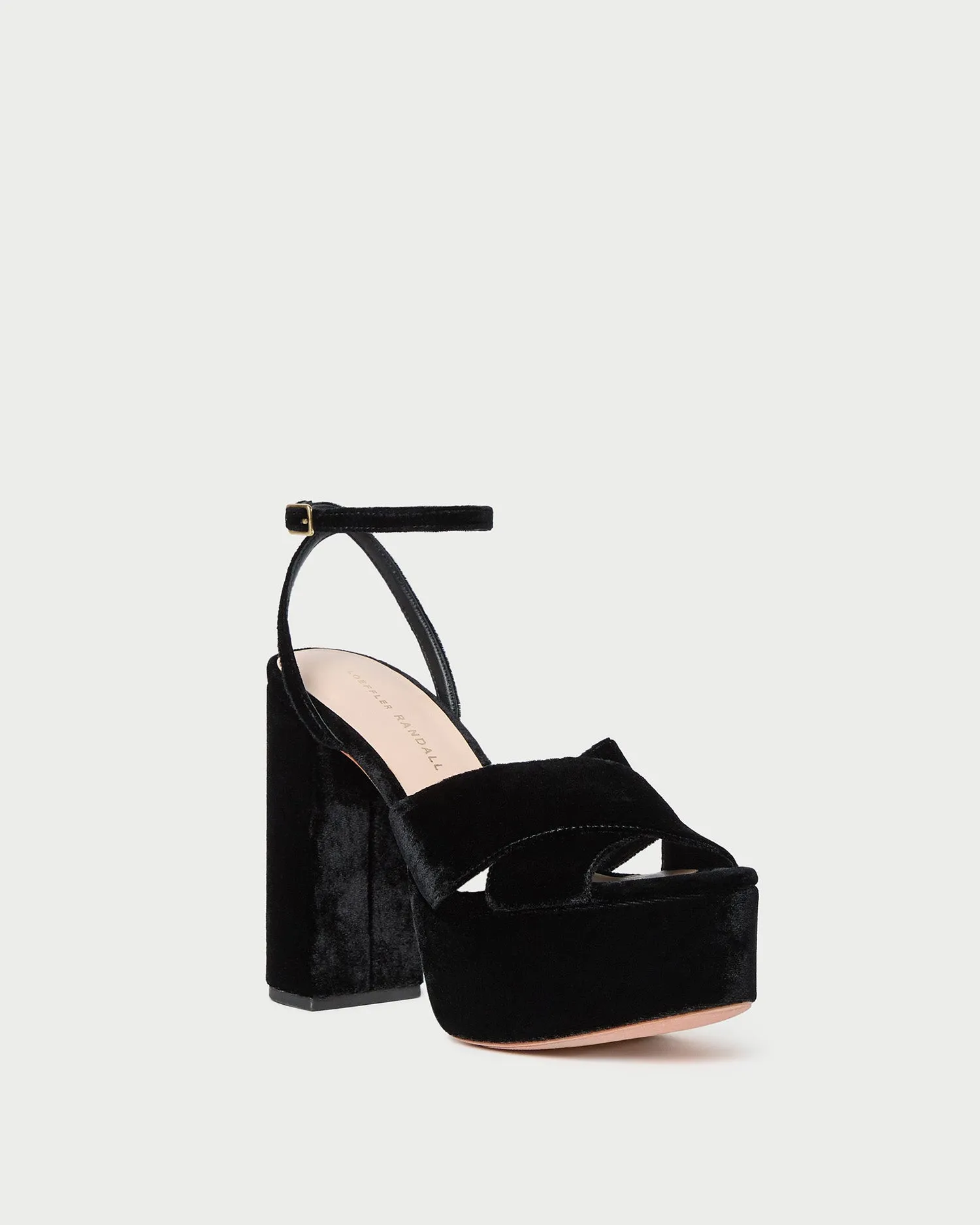 Loretta Black Velvet Platform Sandal