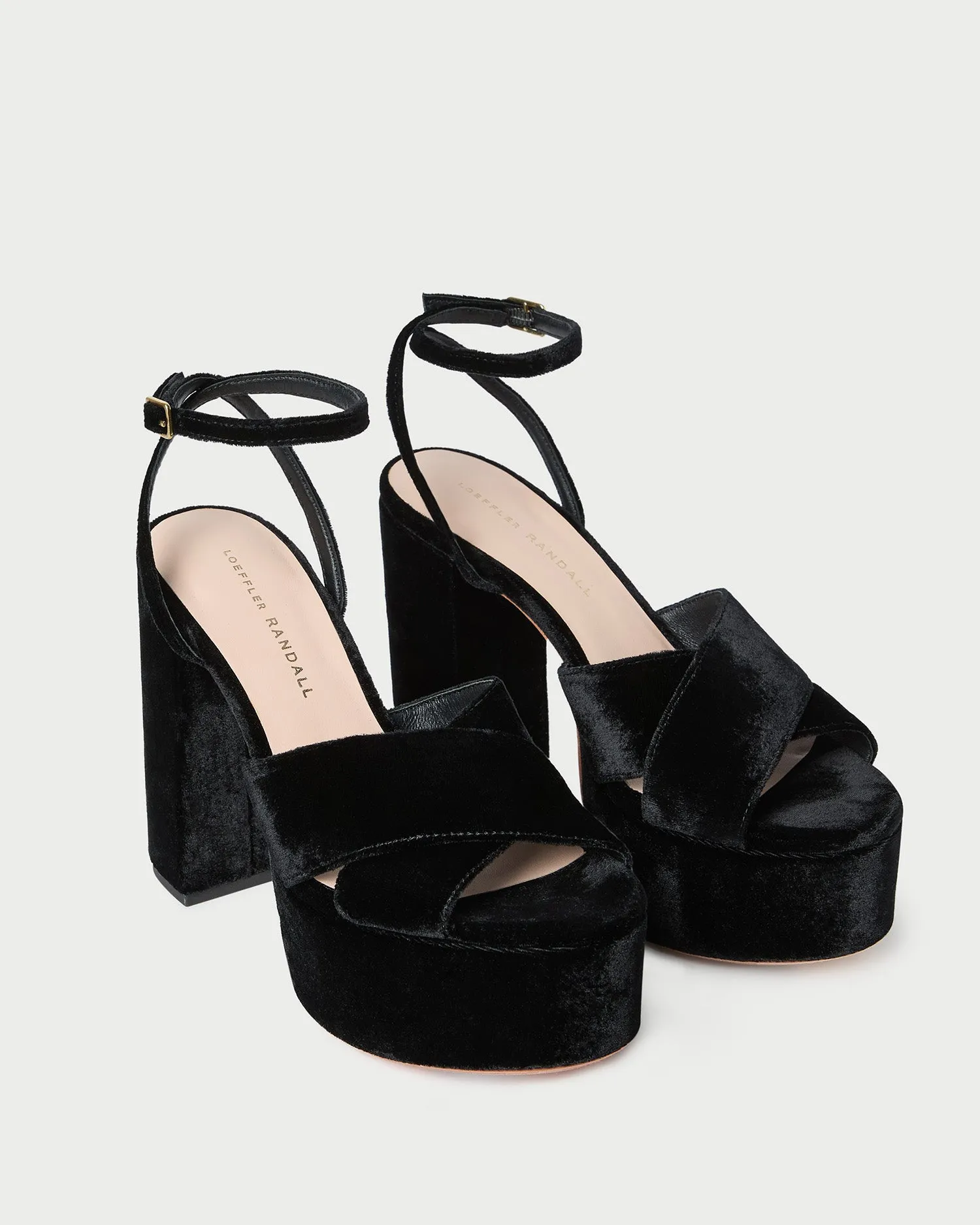 Loretta Black Velvet Platform Sandal