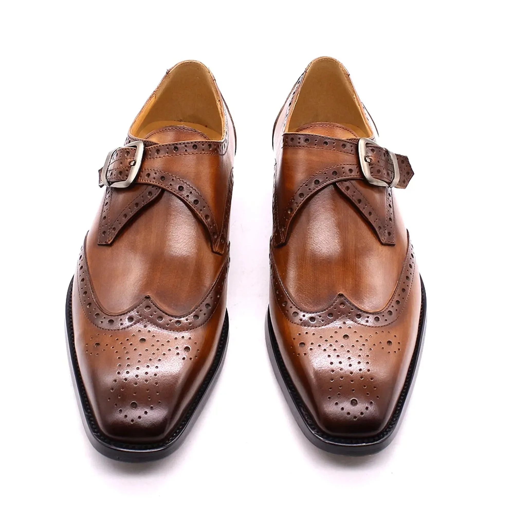 Luxury Genuine Leather Wingtip Oxfords for Men  Formal Dress Shoes