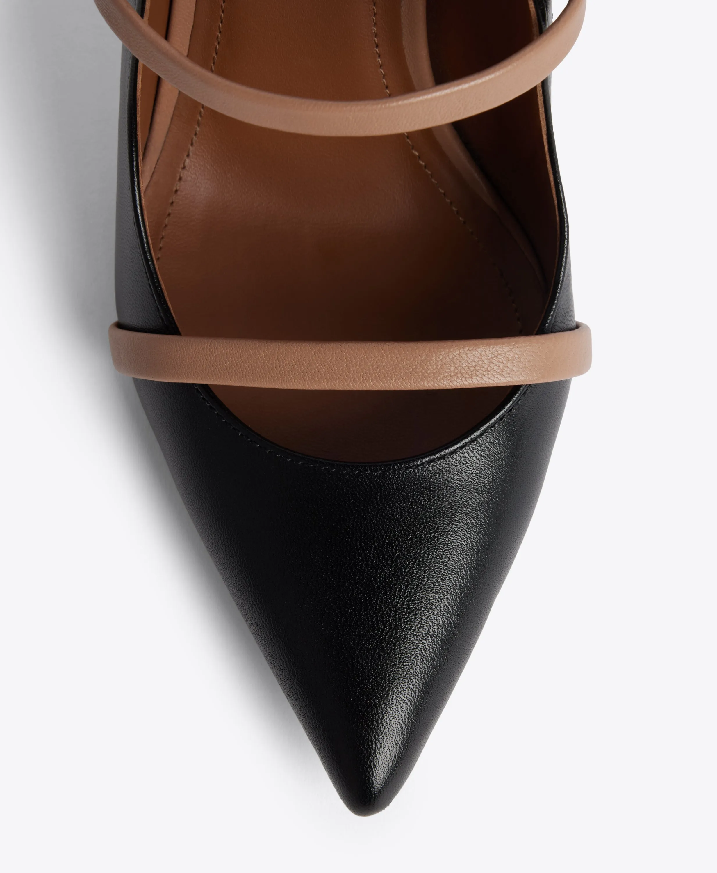 Maureen 100 Black & Blush Leather Mules
