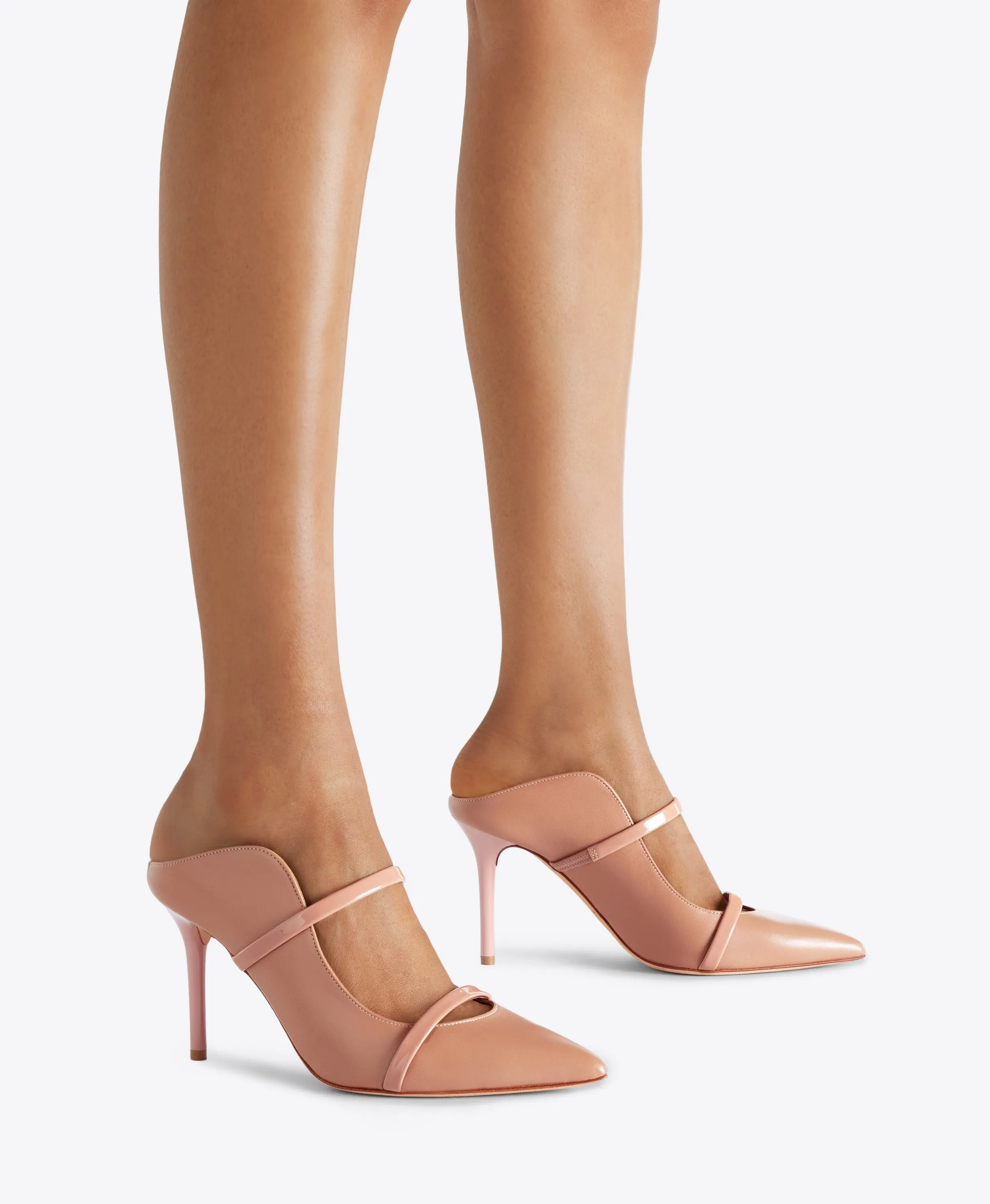 Maureen 100 Blush Leather Mules