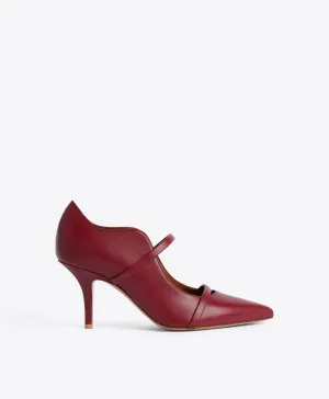 Maureen 70 Dark Red Leather Heeled Pumps