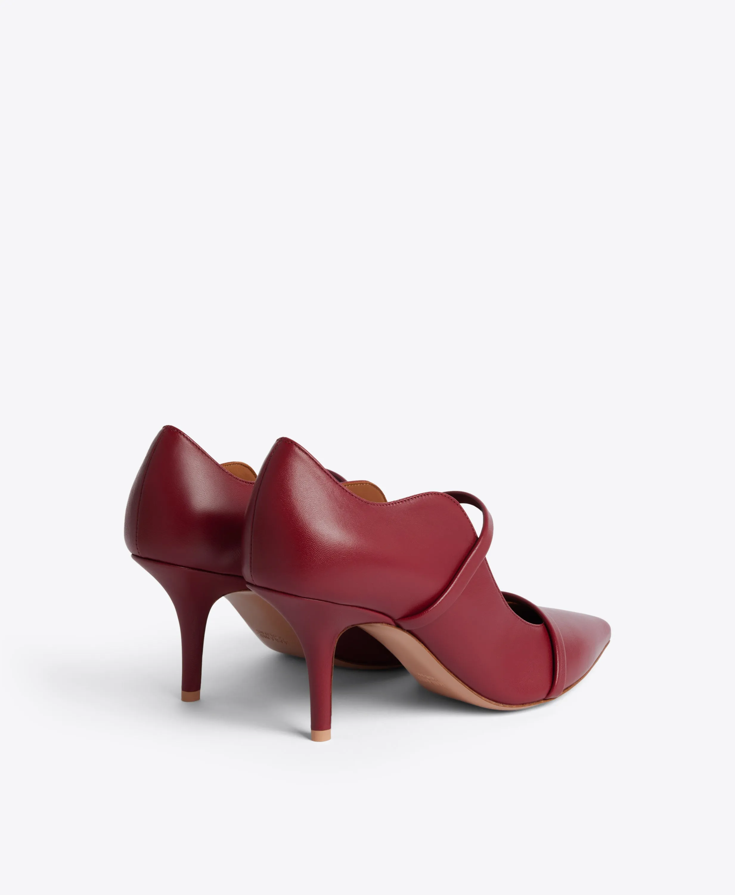 Maureen 70 Dark Red Leather Heeled Pumps