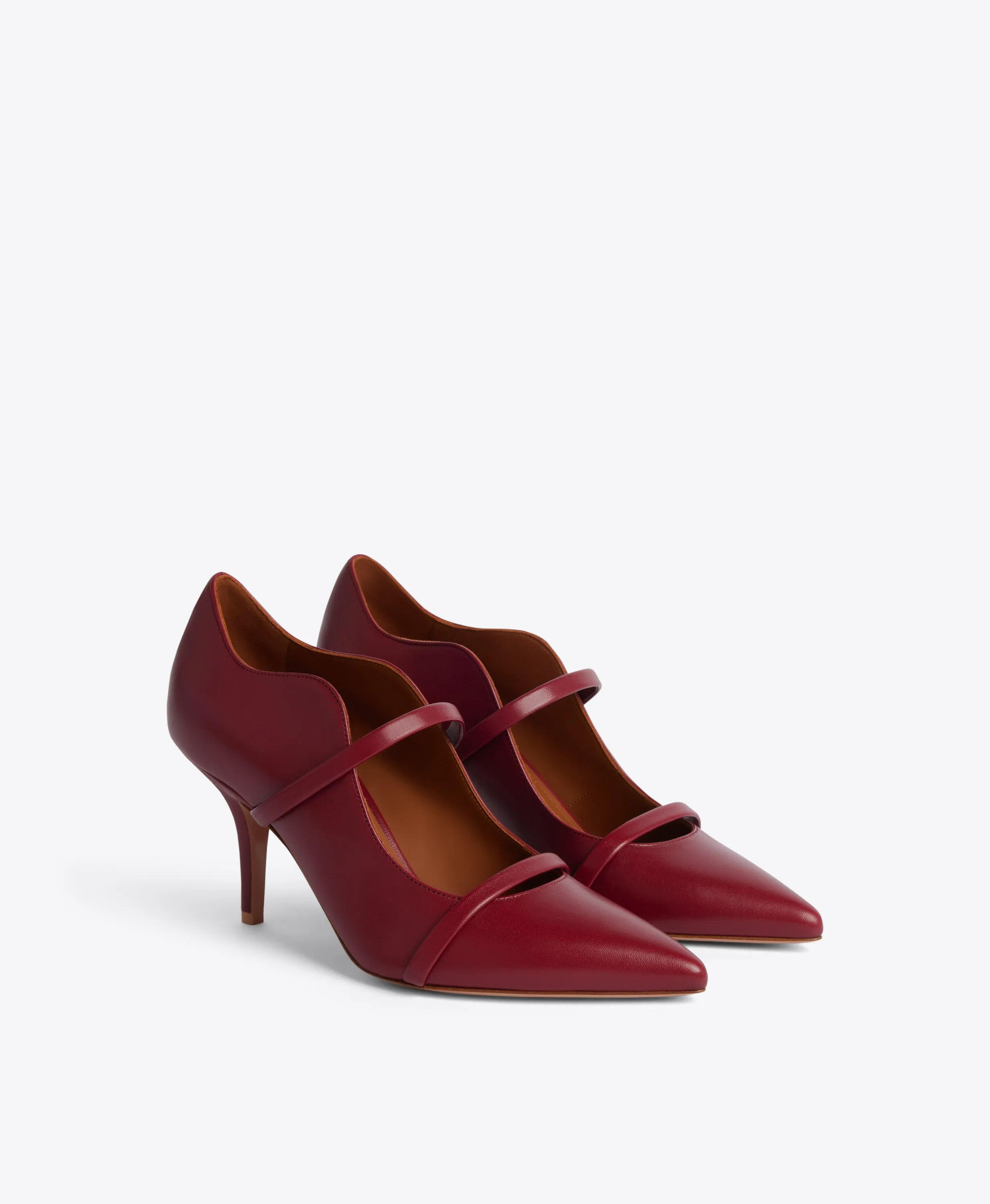 Maureen 70 Dark Red Leather Heeled Pumps