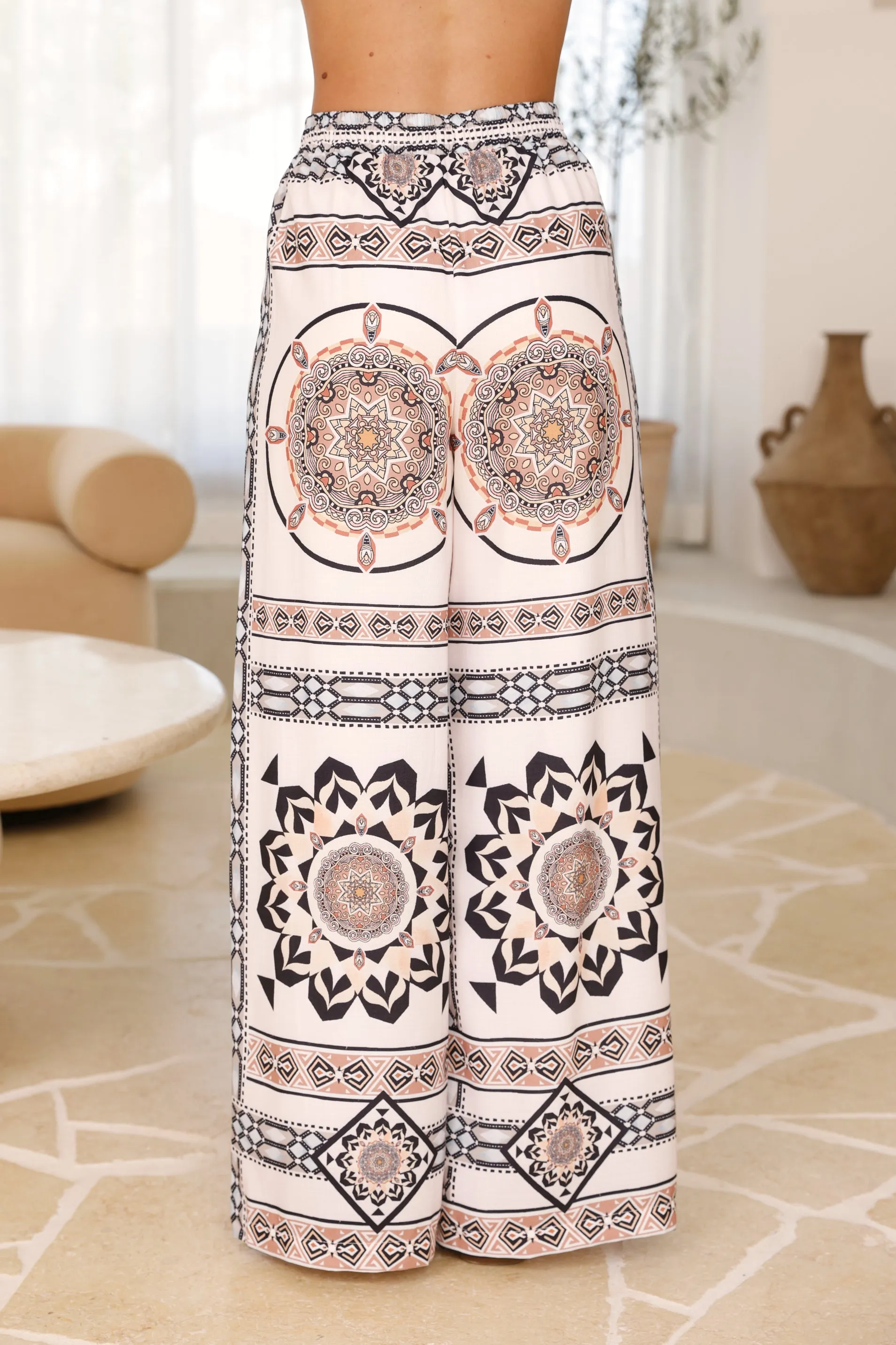 Meika Pants - Black/Brown Print