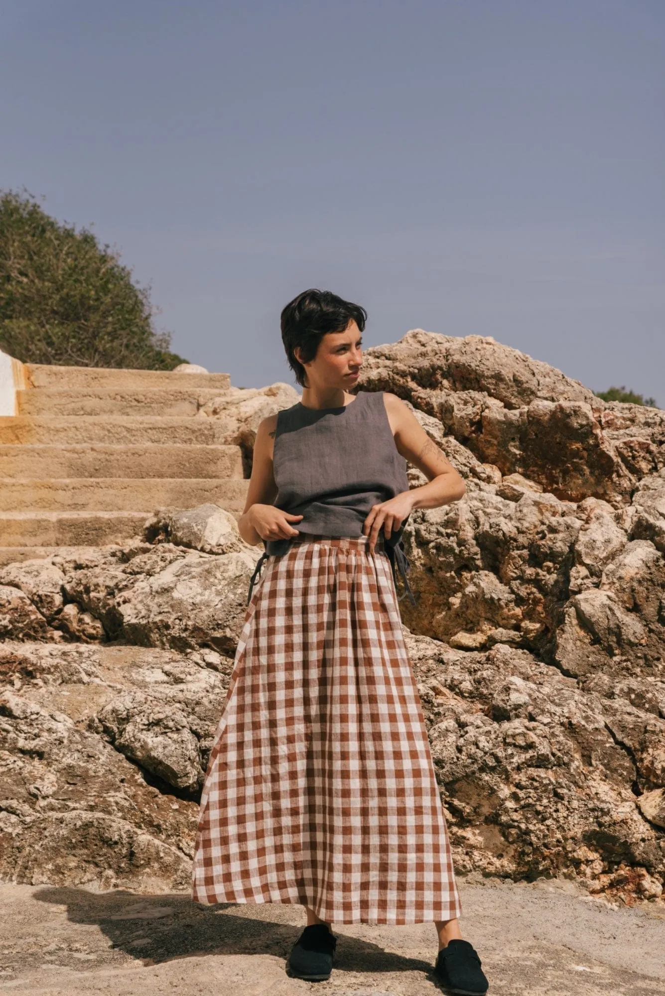 Mona Women's Linen Long Skirt | Multiple Colours
