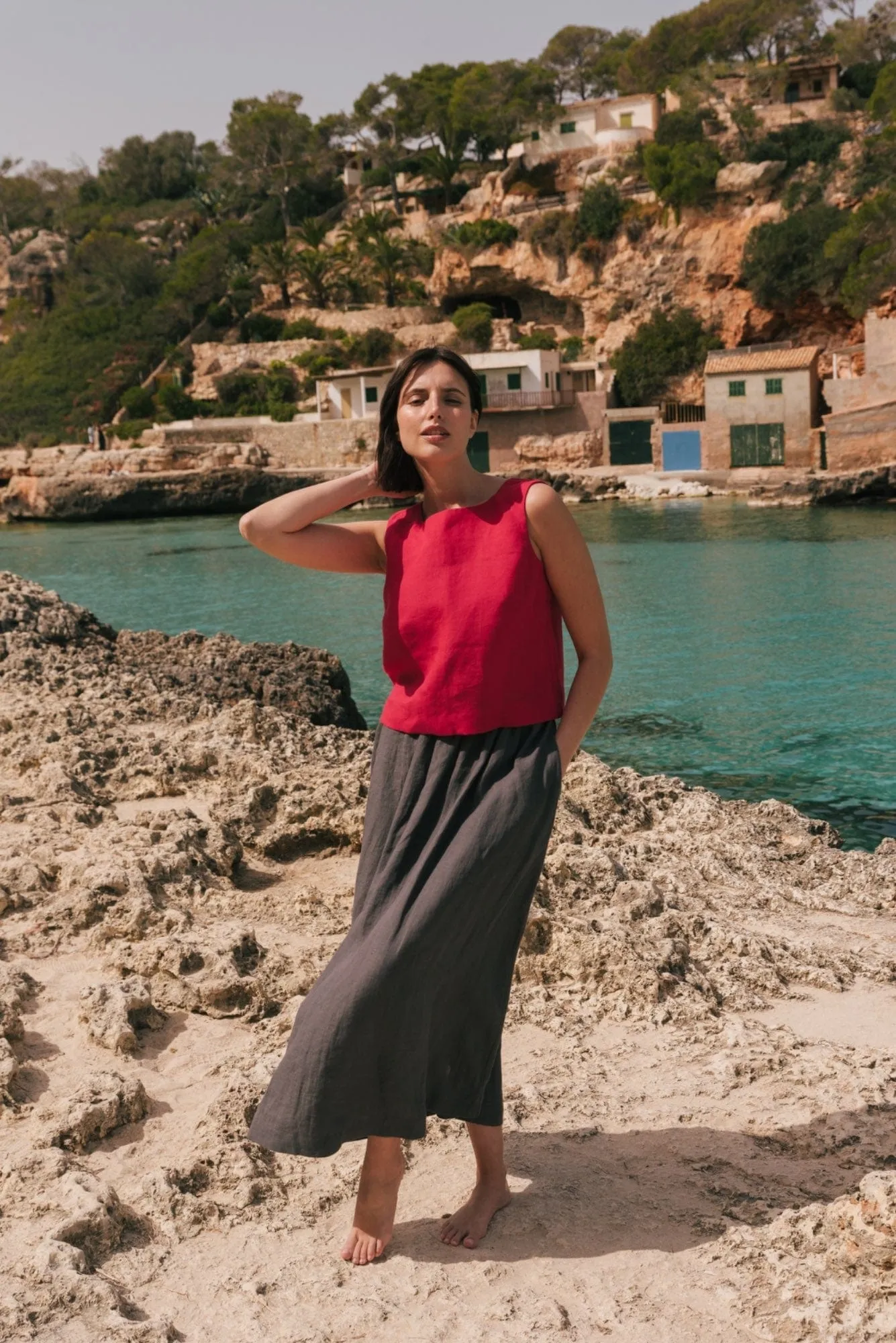 Mona Women's Linen Long Skirt | Multiple Colours