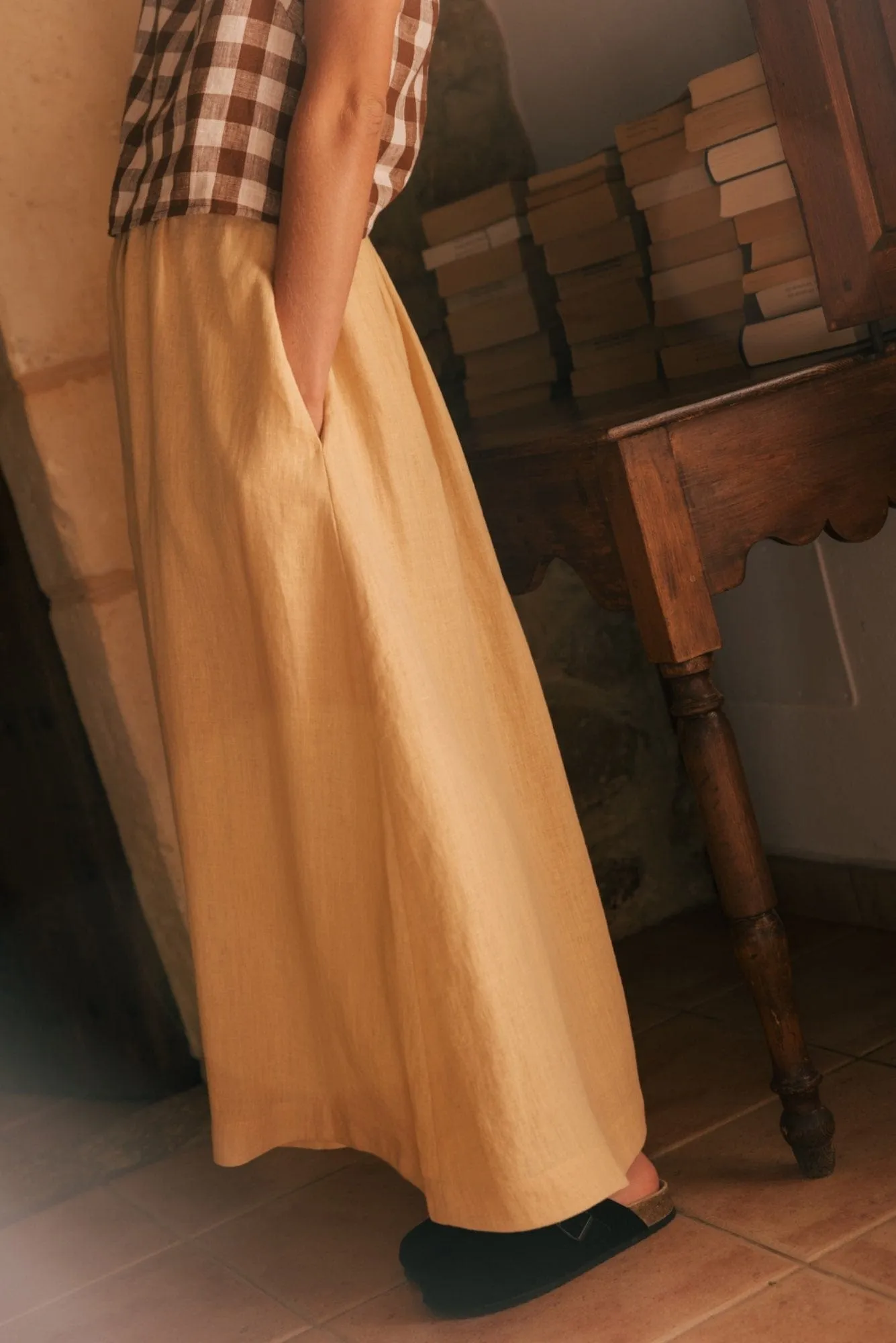 Mona Women's Linen Long Skirt | Multiple Colours