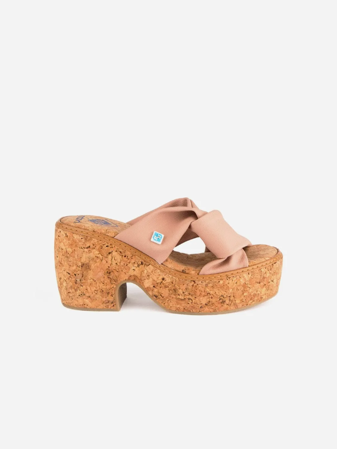 My Wedge Twist Peel Chestnut Vegan Wedge Sandals | Blush